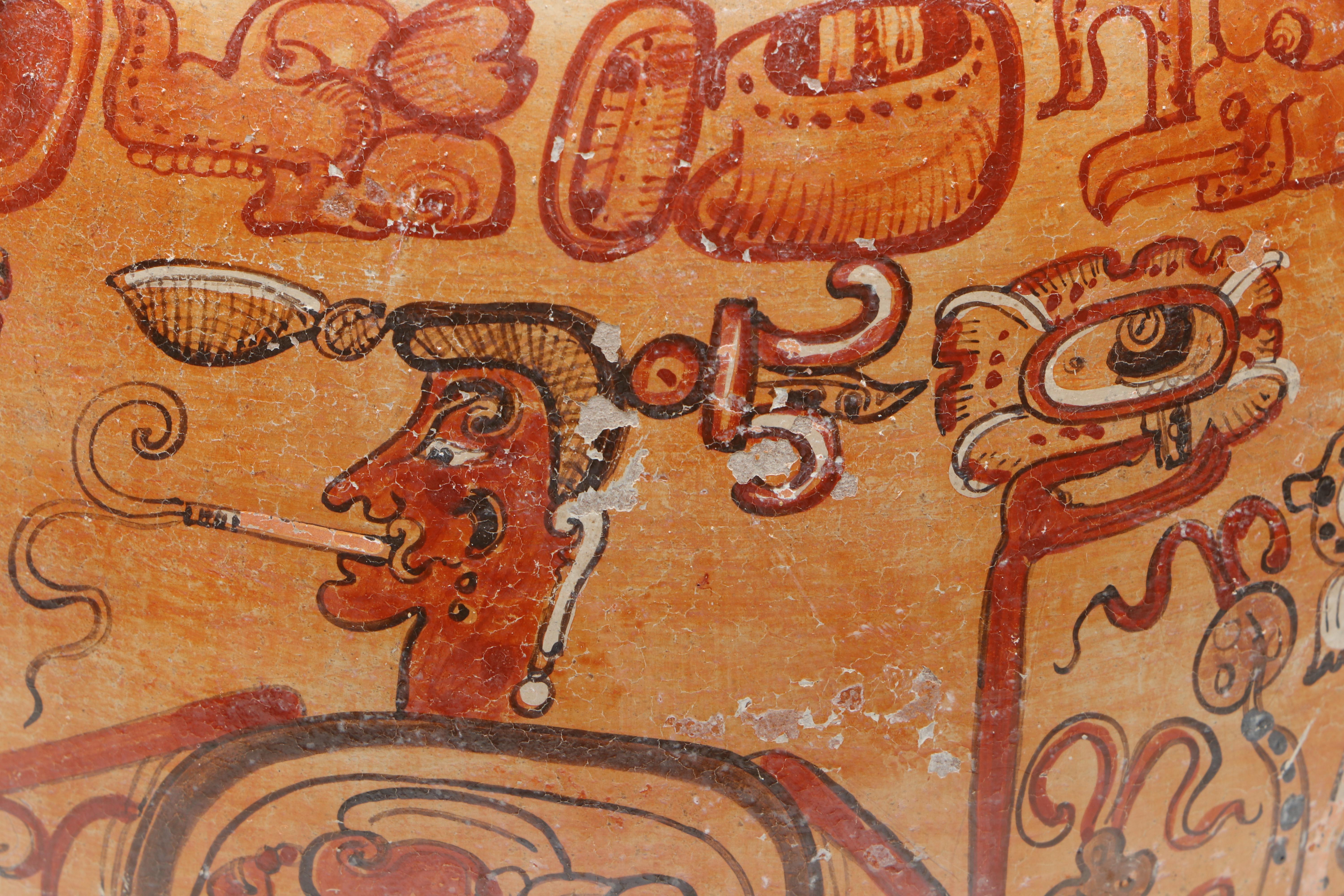 Patricia Martin Morales "Dioses Fumadores" Mayan Polychrome Ceramic Bowl