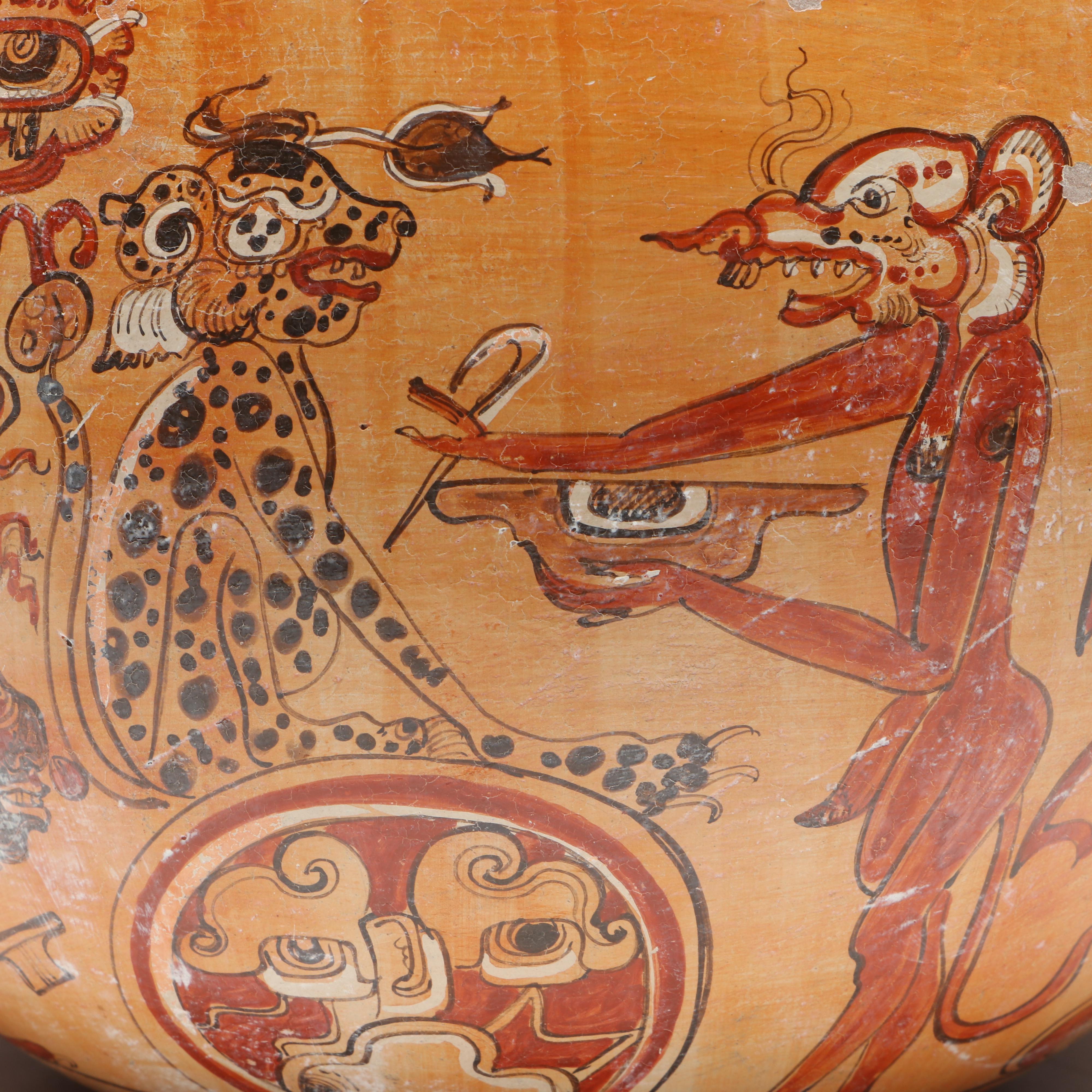 Patricia Martin Morales "Dioses Fumadores" Mayan Polychrome Ceramic Bowl