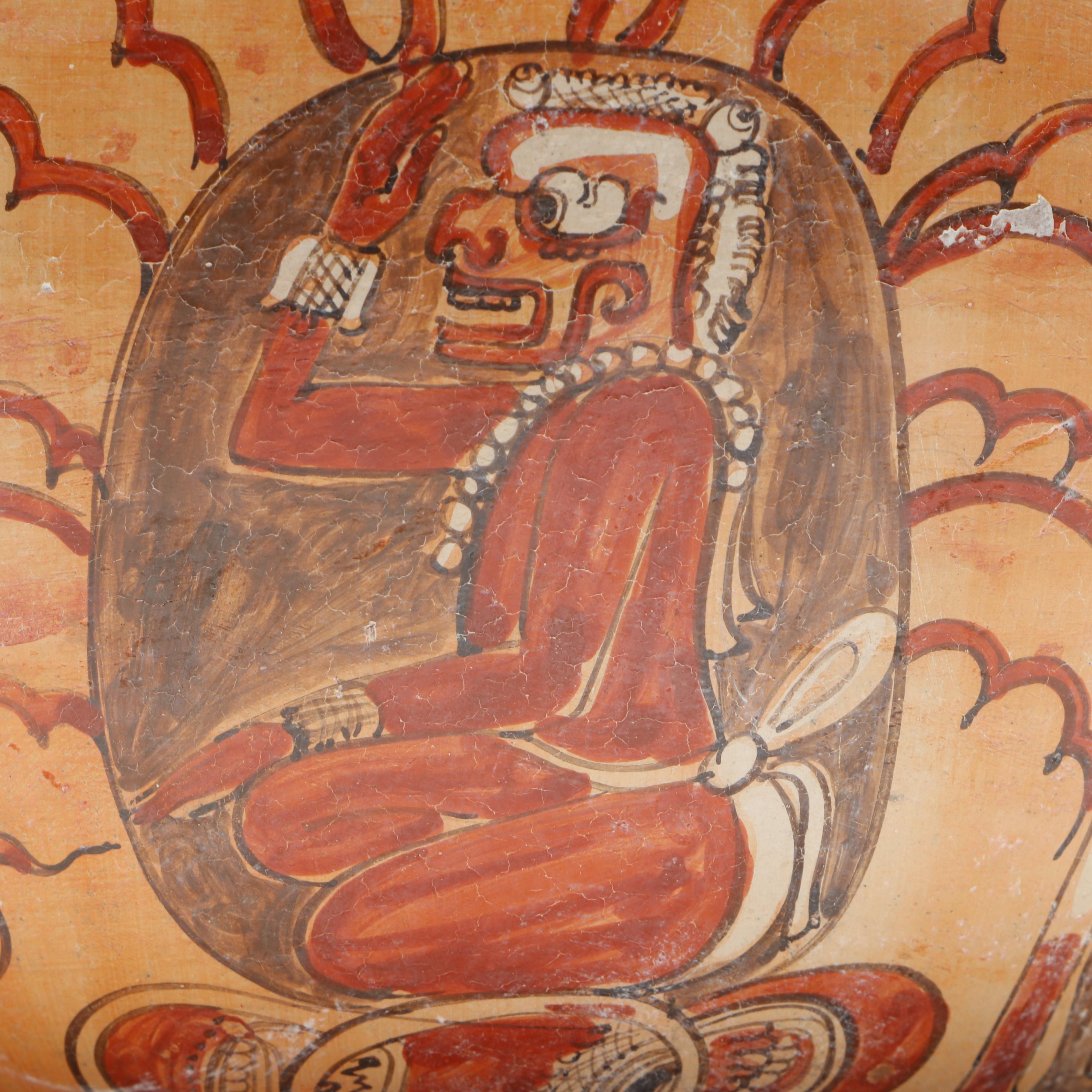 Patricia Martin Morales "Dioses Fumadores" Mayan Polychrome Ceramic Bowl