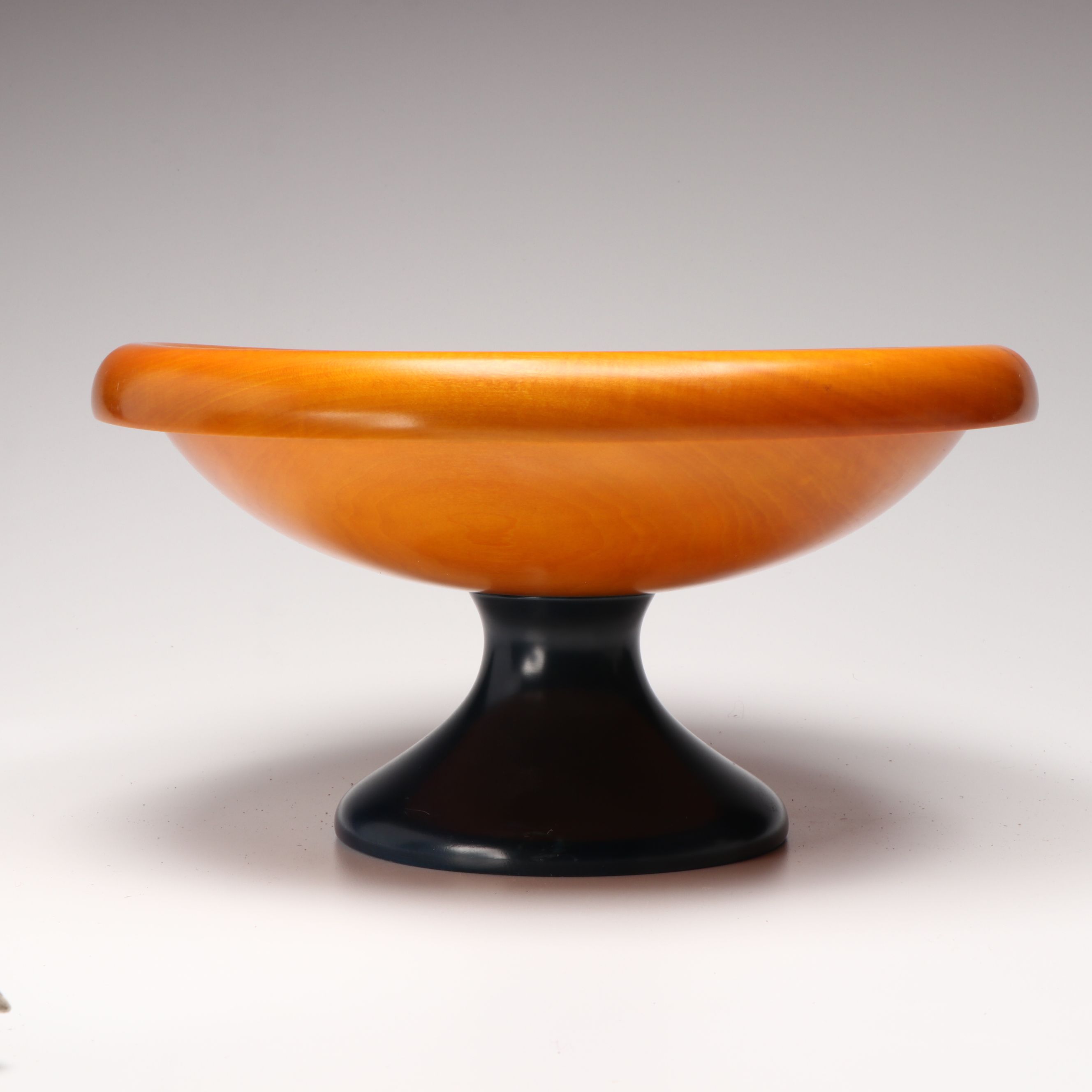 Manzoni Pietro Italian Carved Wood Footed Bowl