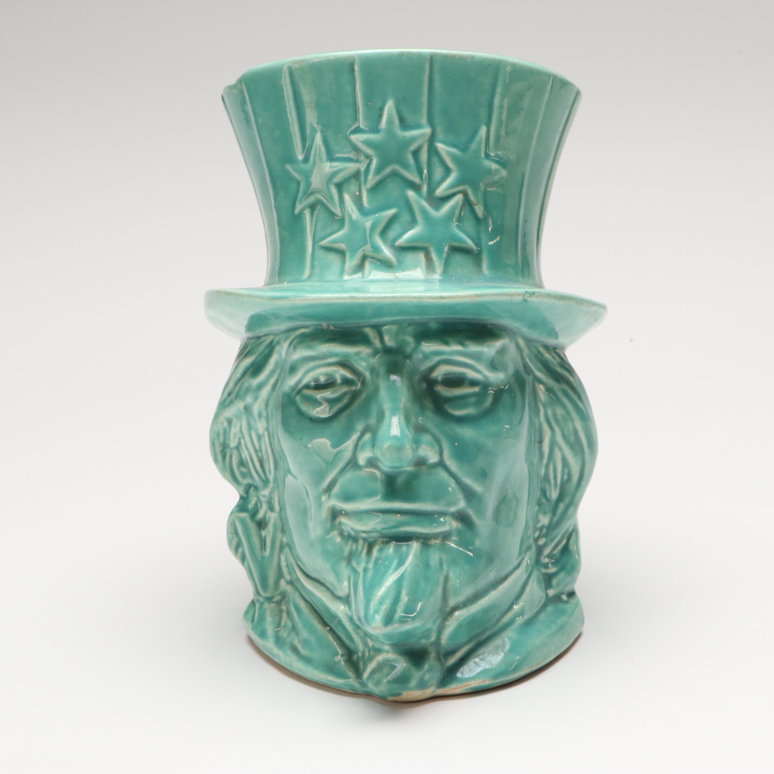 McCoy Pottery and Other Uncle Sam Ceramic Vases with Top Hats