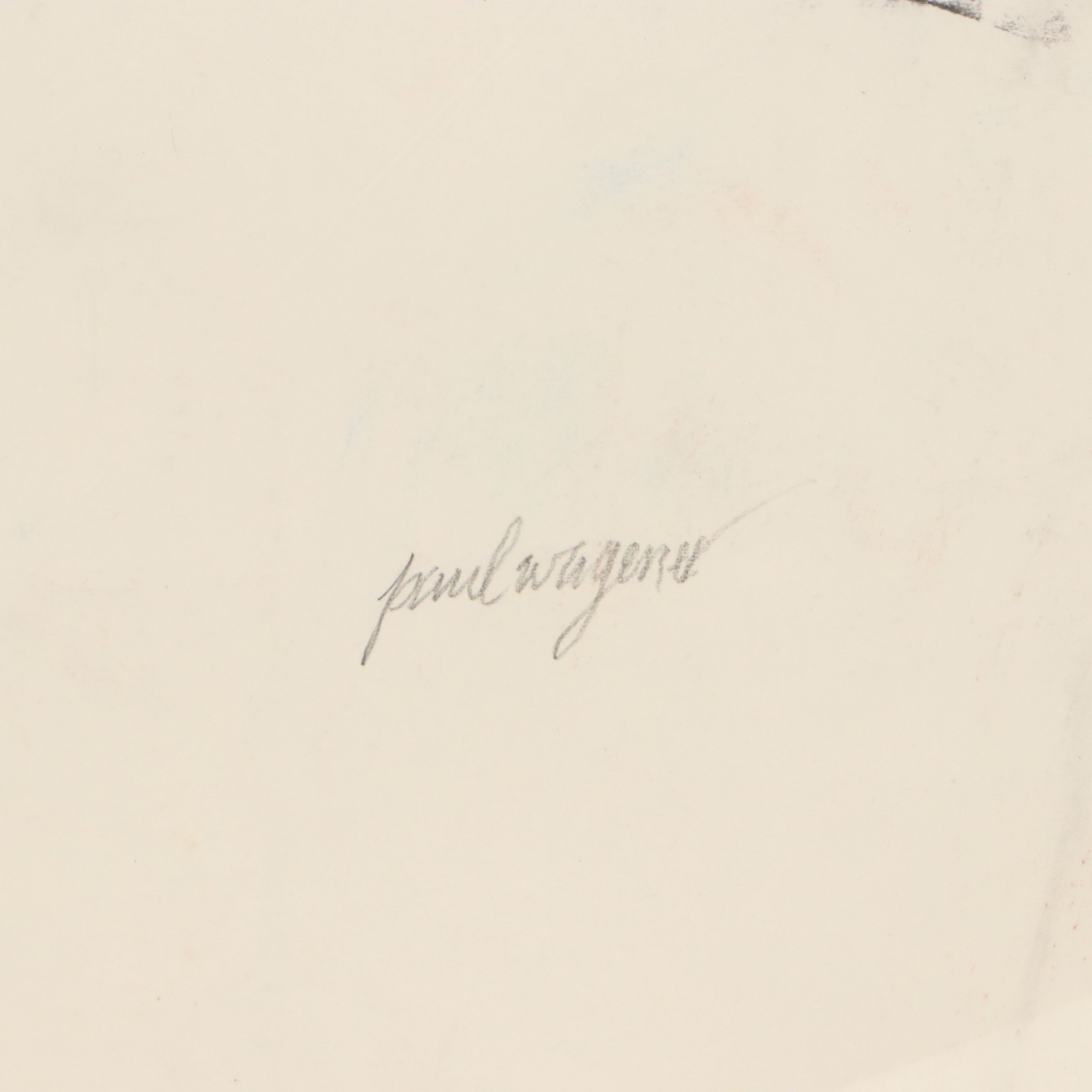 Paul Wagener Charcoal Drawing of Seated Nude, Late 20th Century