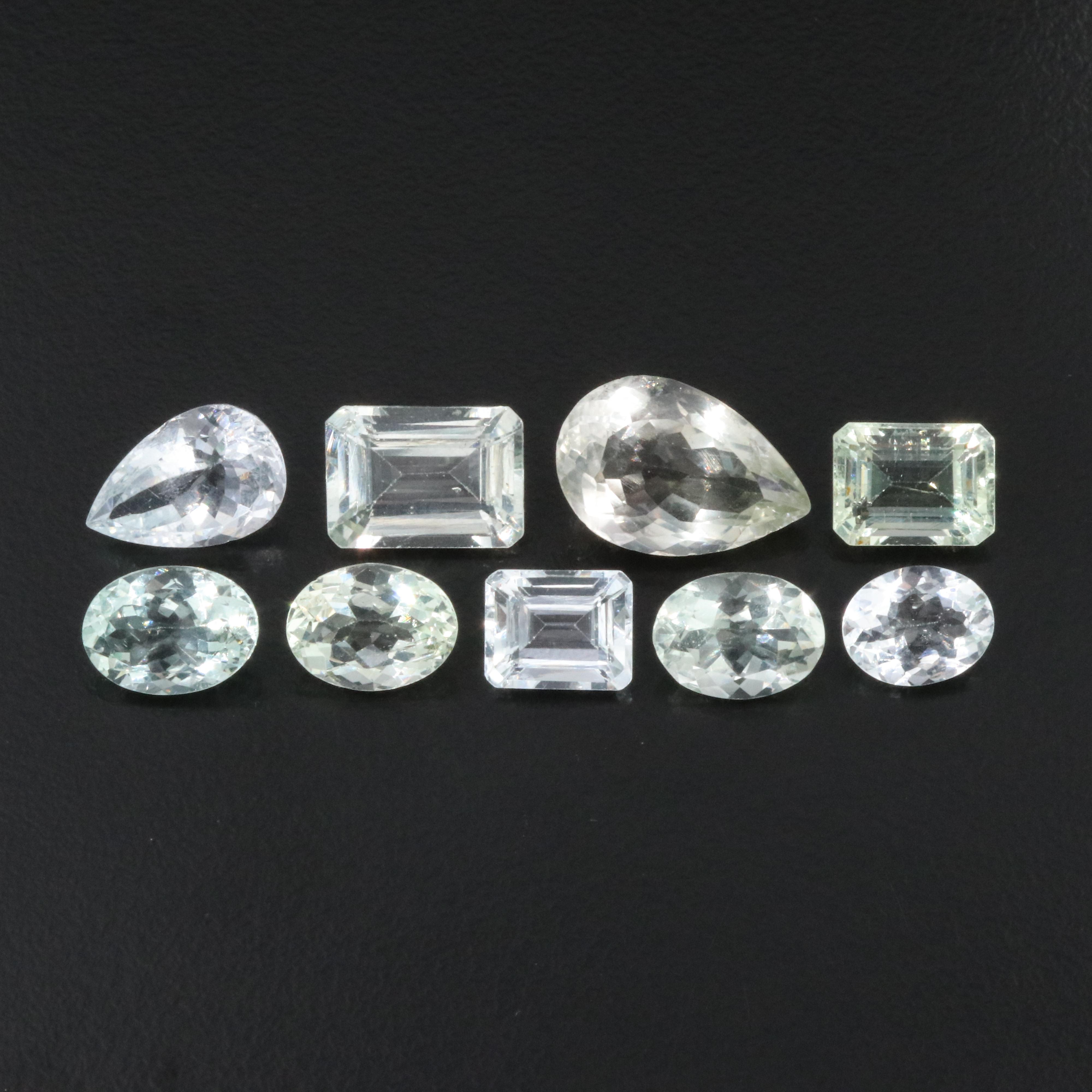 Loose 30.25 CTW Aquamarines and Prasiolites