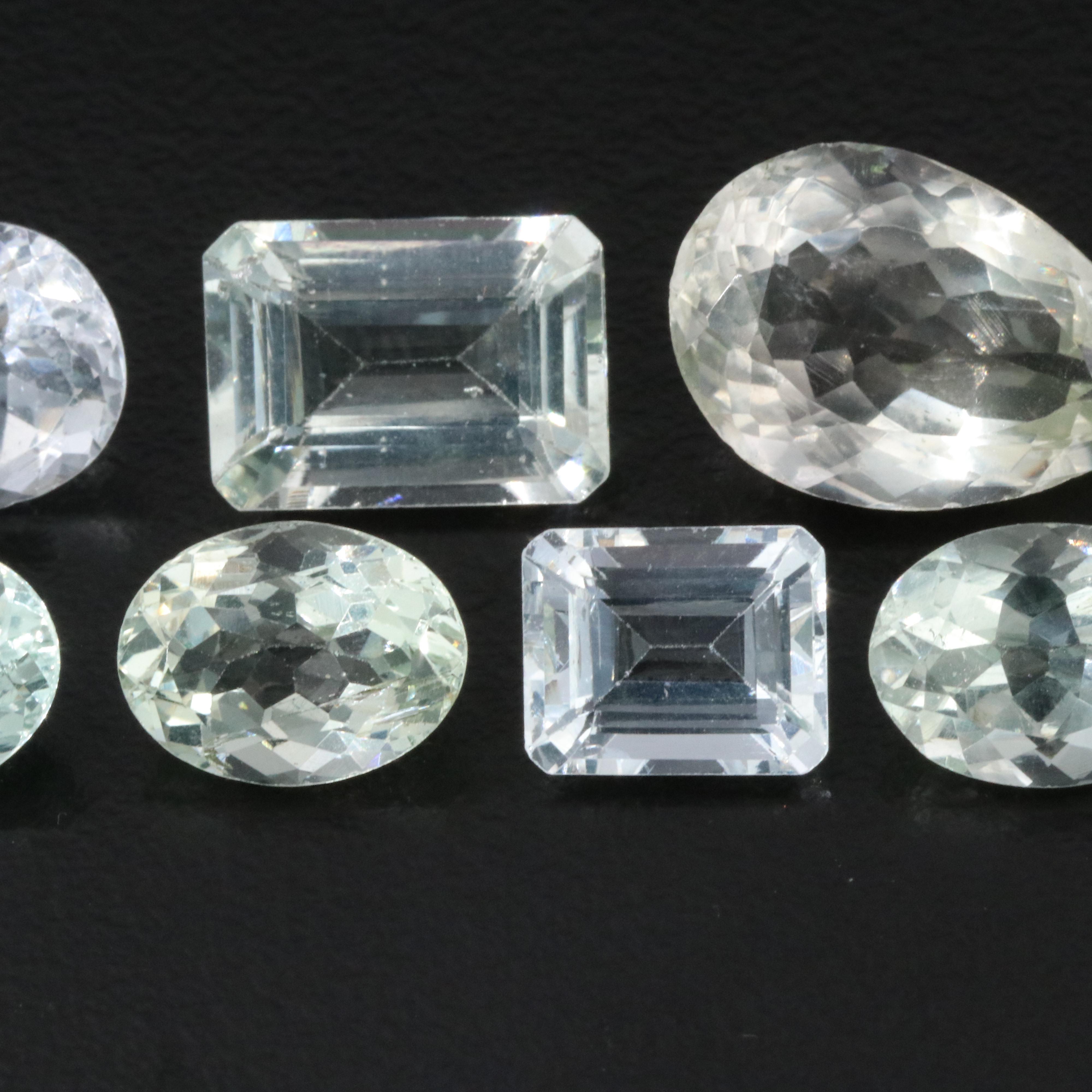 Loose 30.25 CTW Aquamarines and Prasiolites