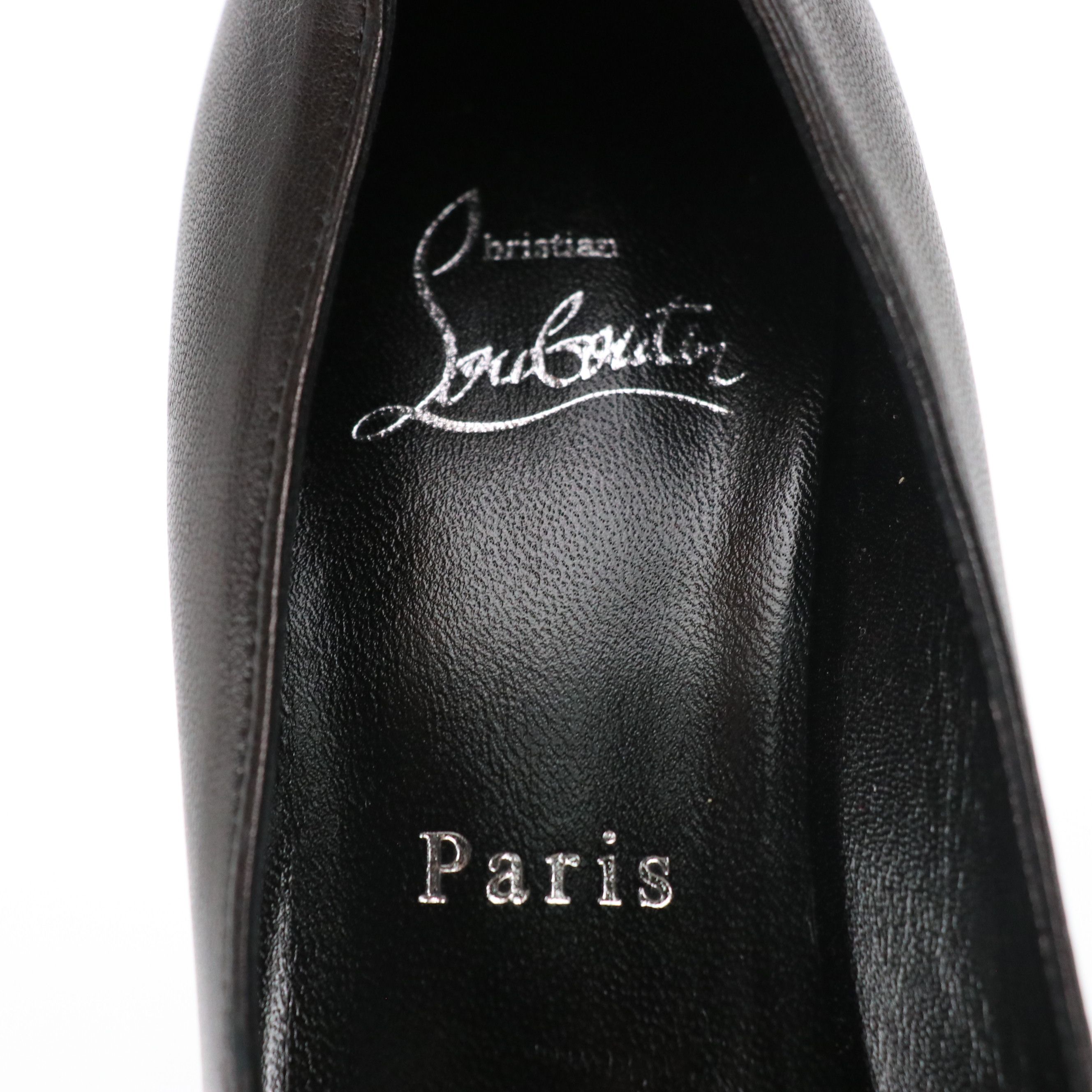 Christian Louboutin Black Lambskin Leather Yazefir Strap 130 Ankle-Strap Pumps