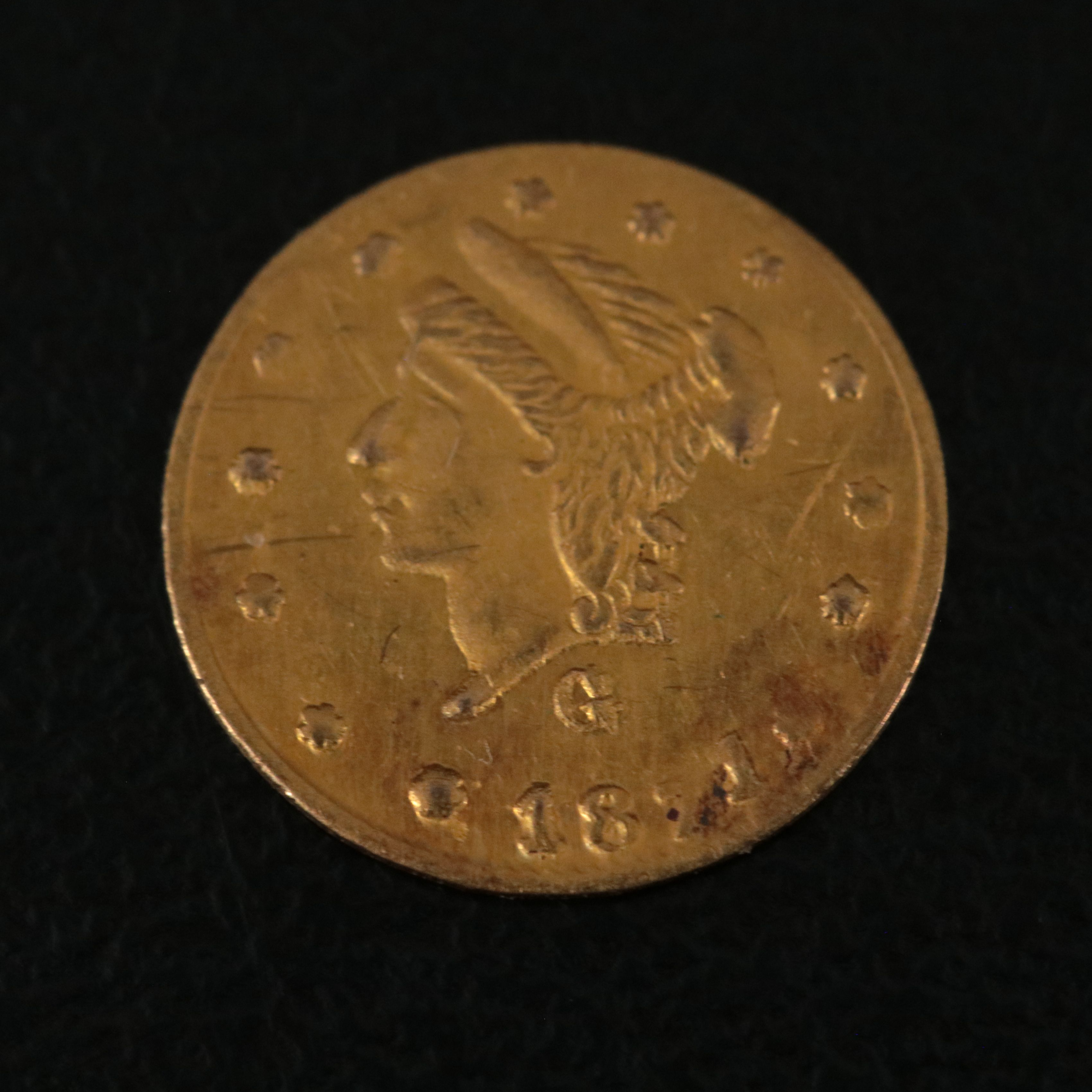 1871 One Quarter Dollar California Gold Coin