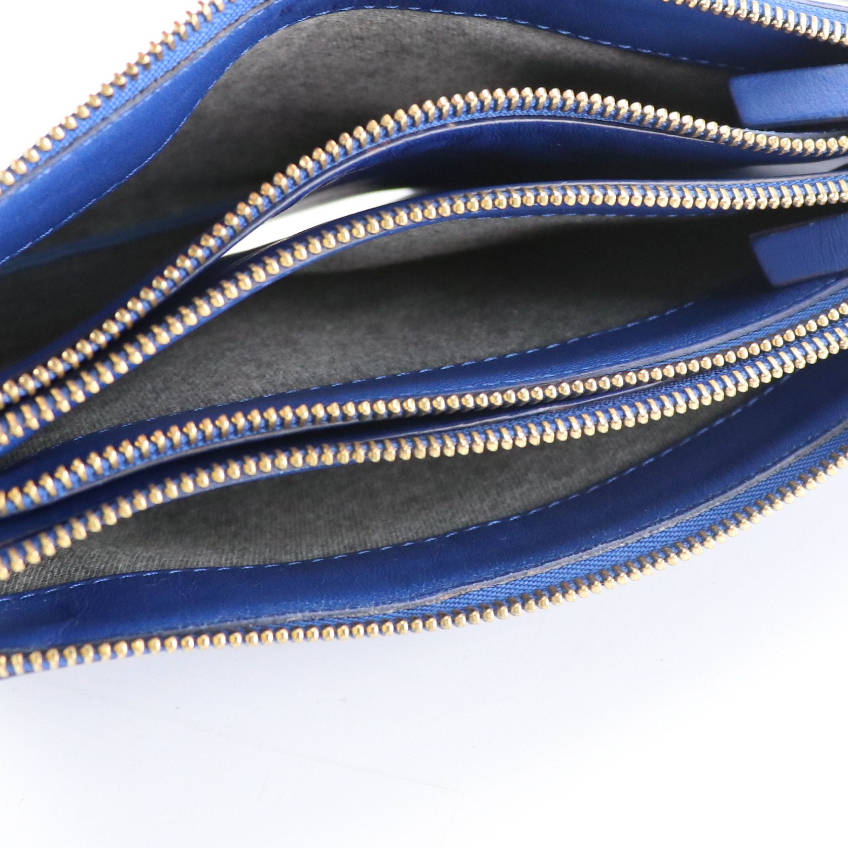 Céline Trio Zip Crossbody Bag in Sapphire Blue Calfskin Leather