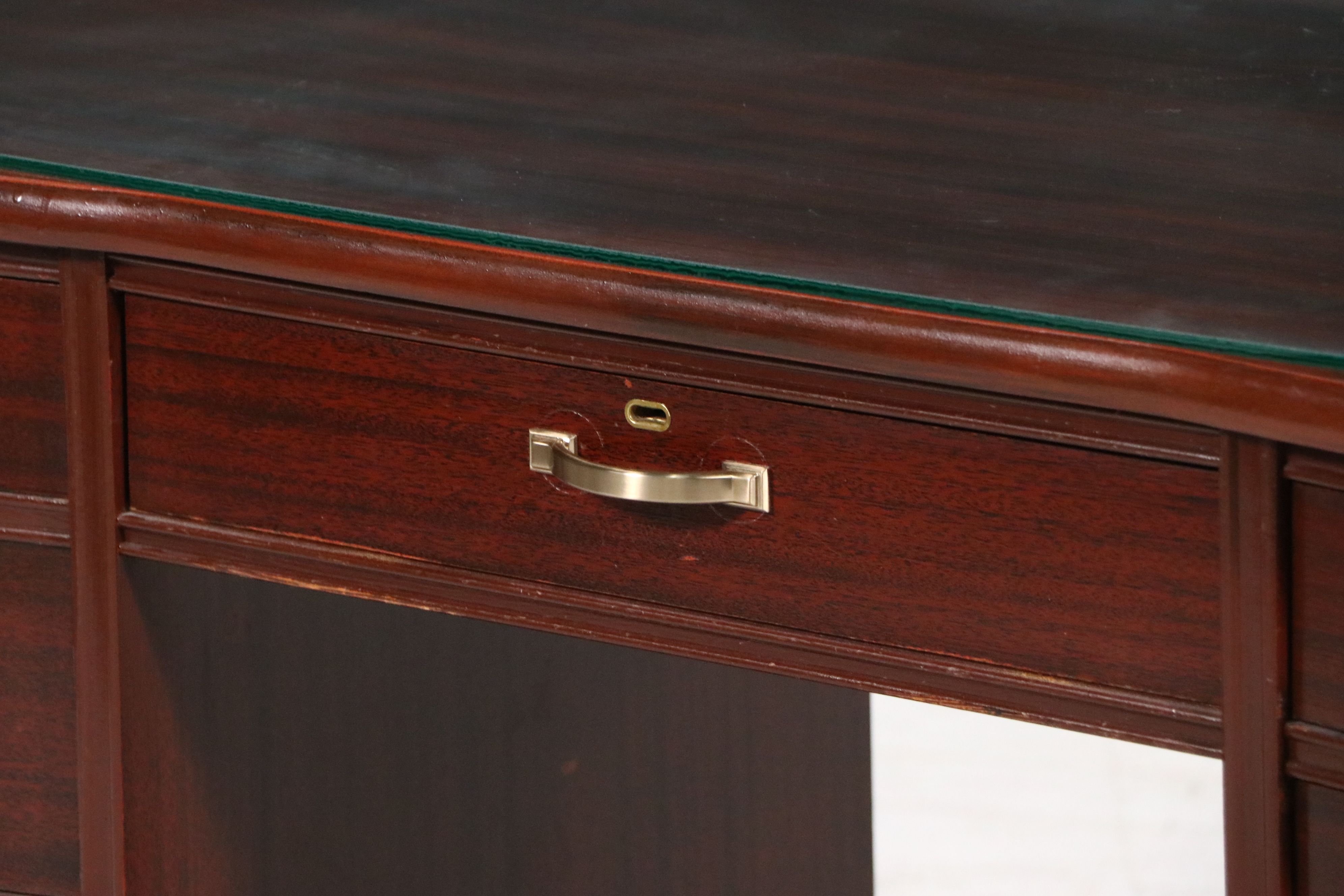 George III Style Mahogany Kneehole Desk, Mid to Late 20th Century