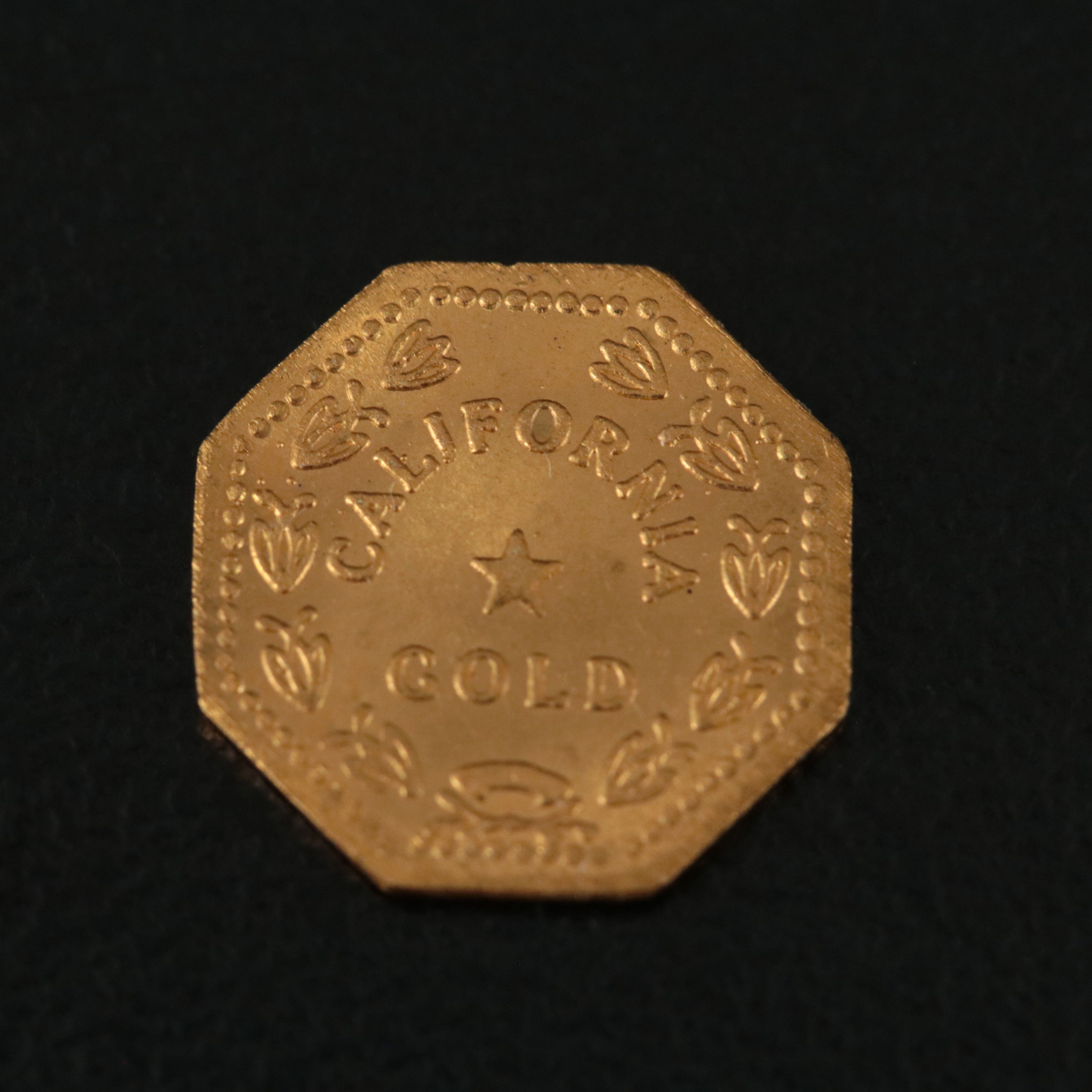 1853 Souvenir California Gold Quarter Dollar Token