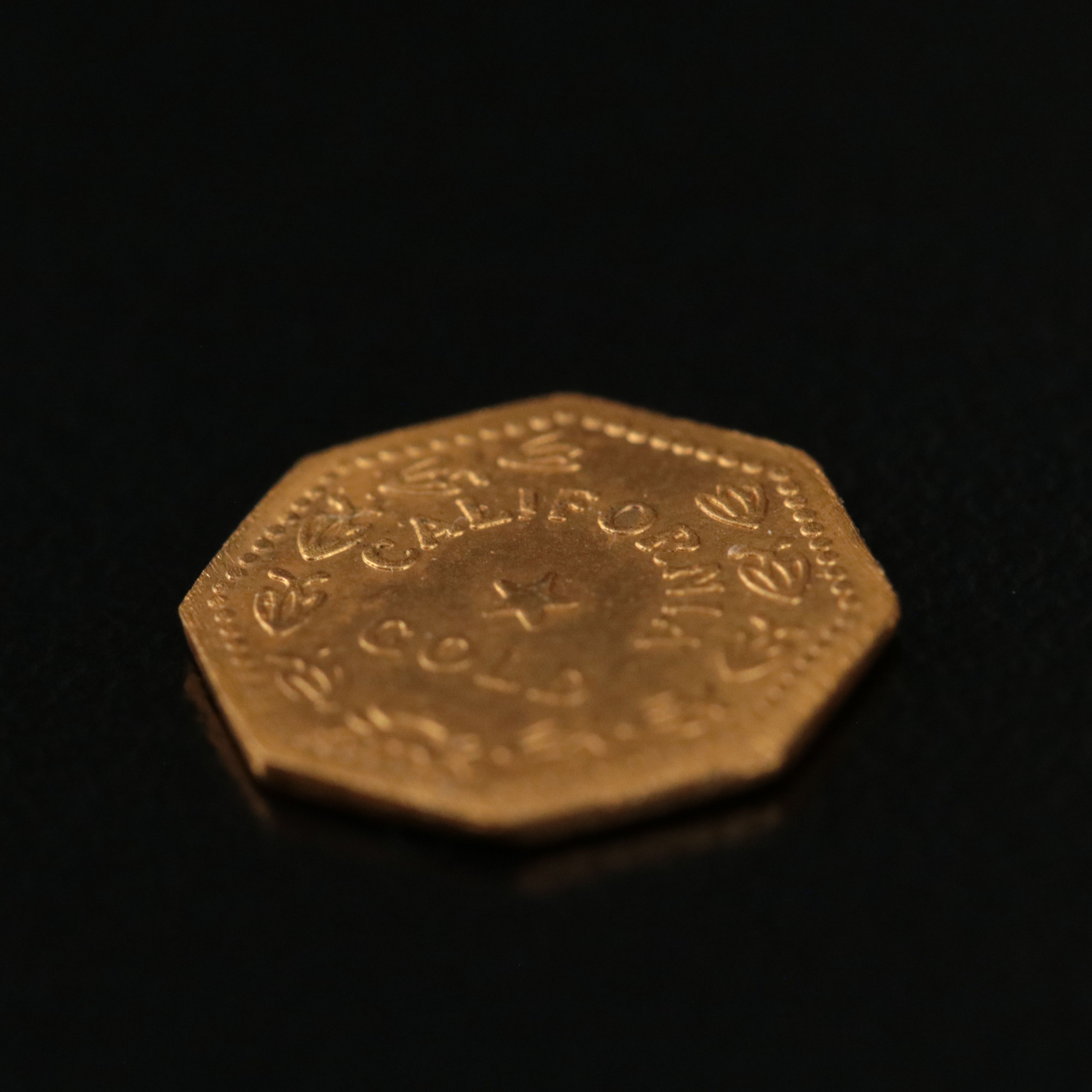 1853 Souvenir California Gold Quarter Dollar Token