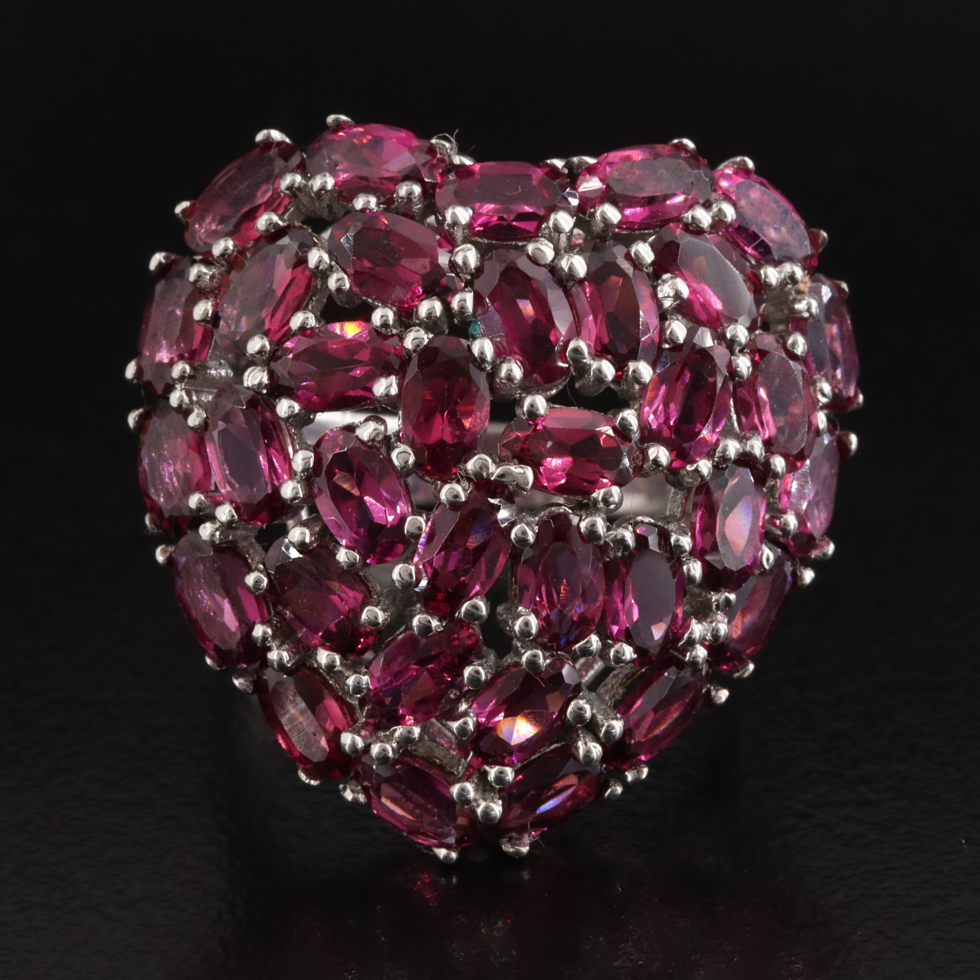 Sterling Garnet Heart Ring