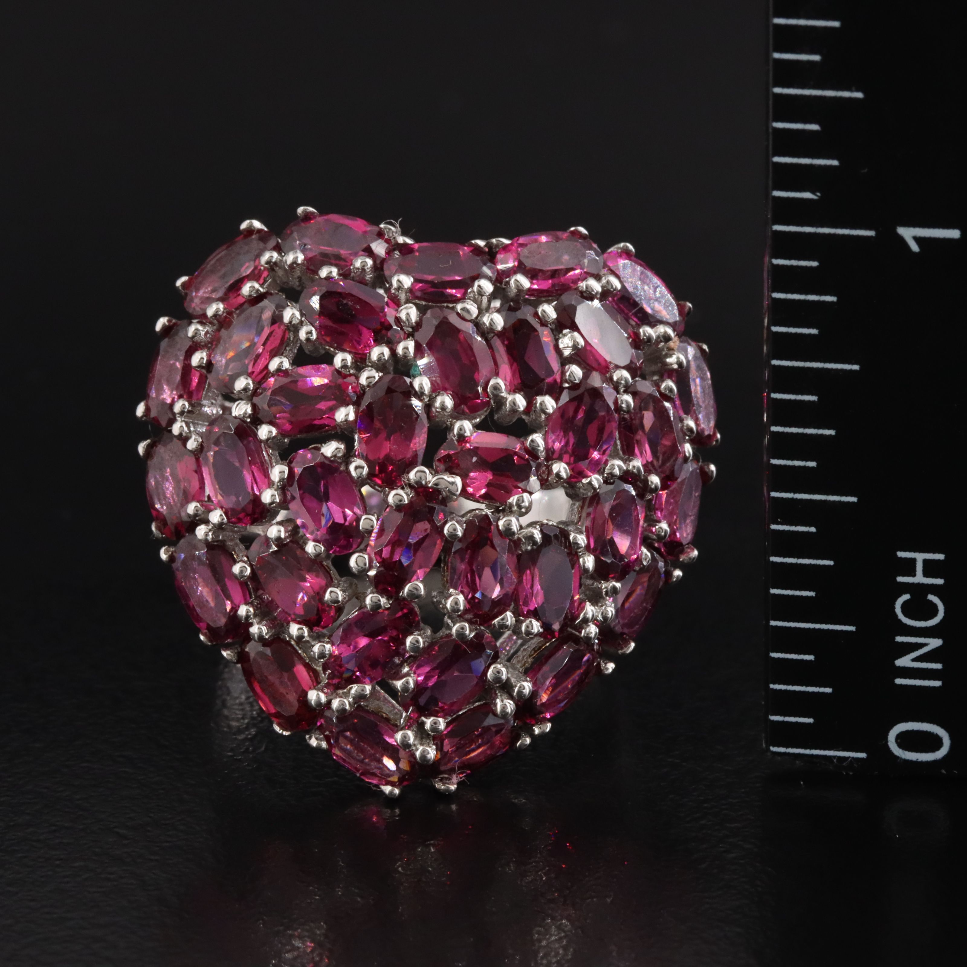 Sterling Garnet Heart Ring