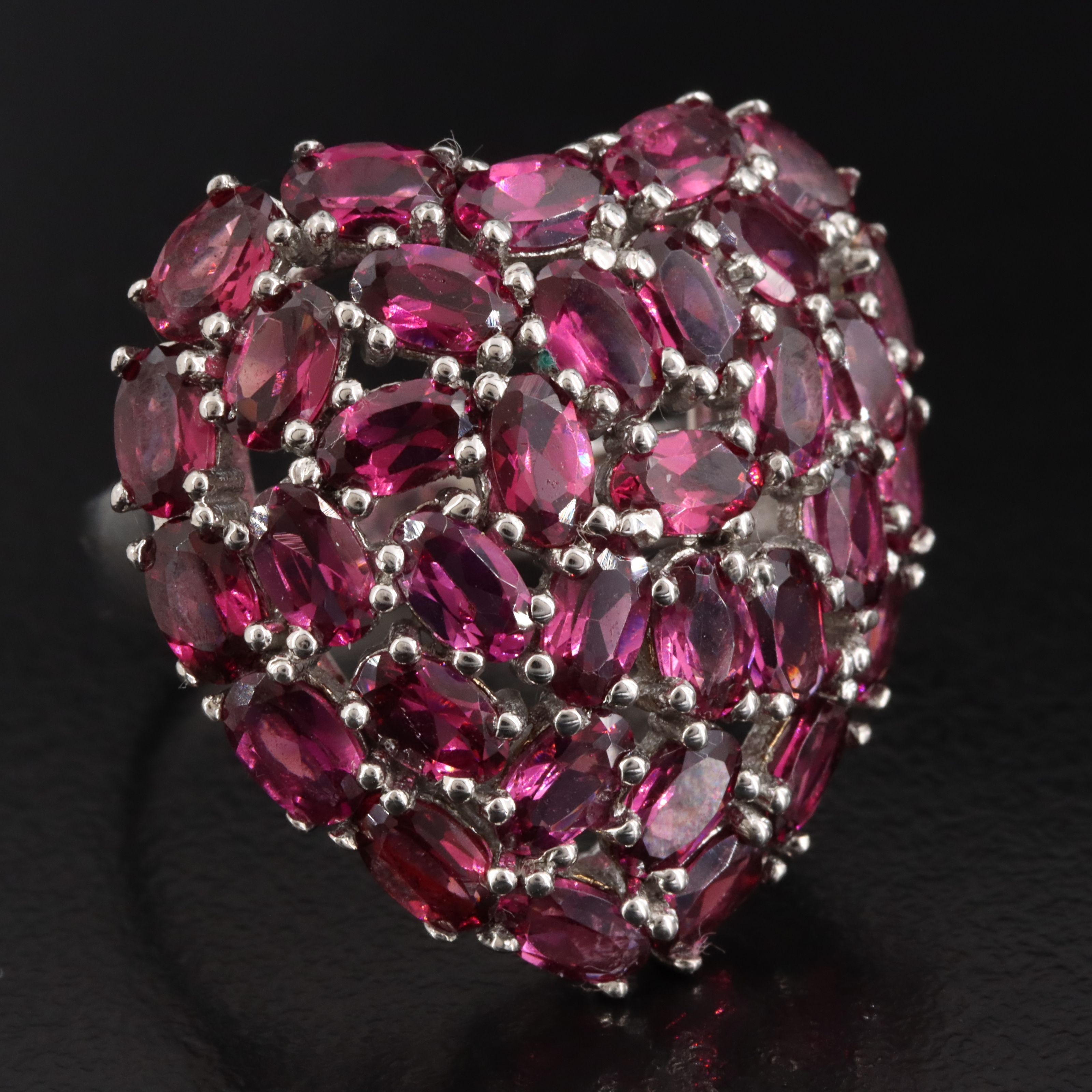 Sterling Garnet Heart Ring