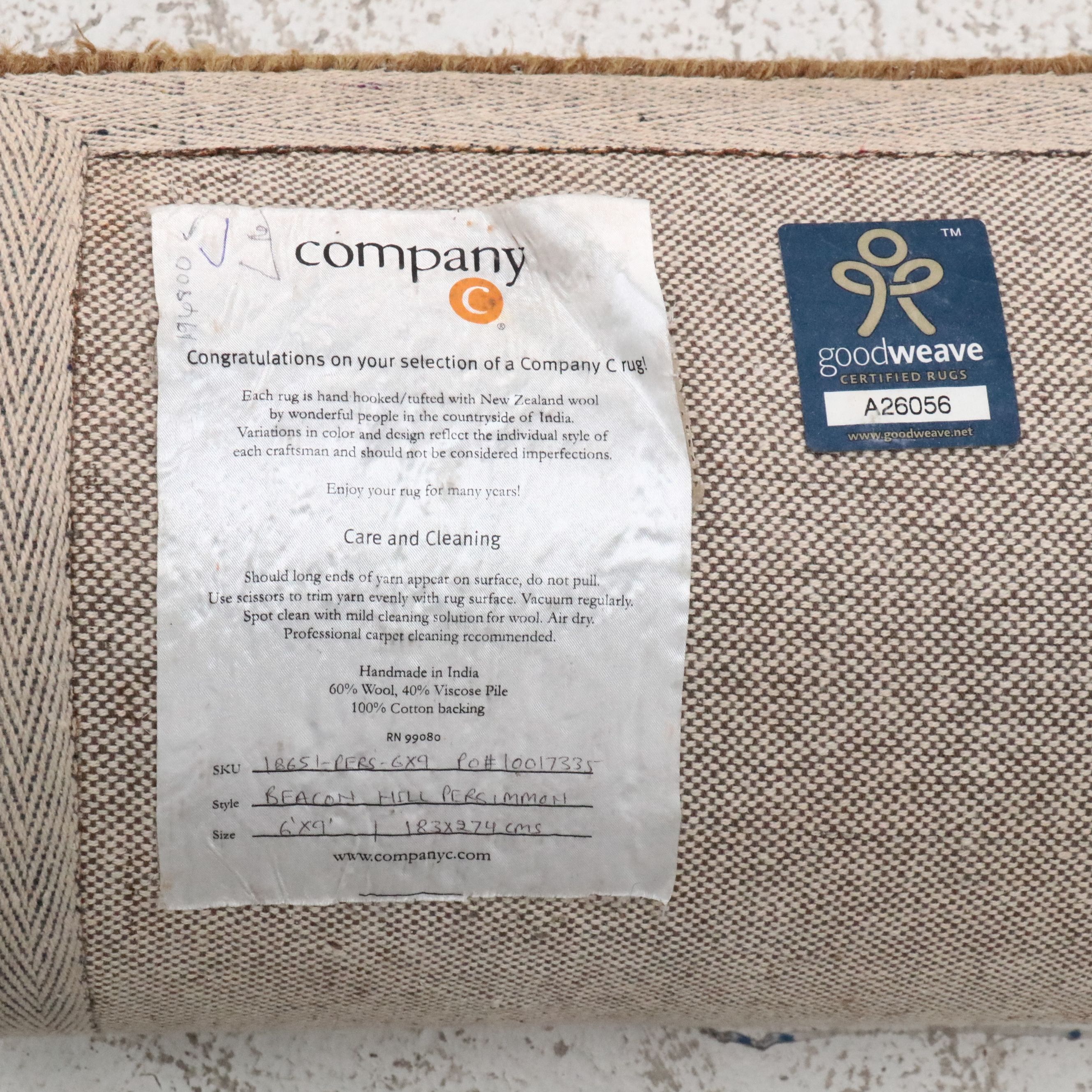 6'2 x 8'11 Hand-Tufted Company C "Beacon Hill" Contemporary Area Rug