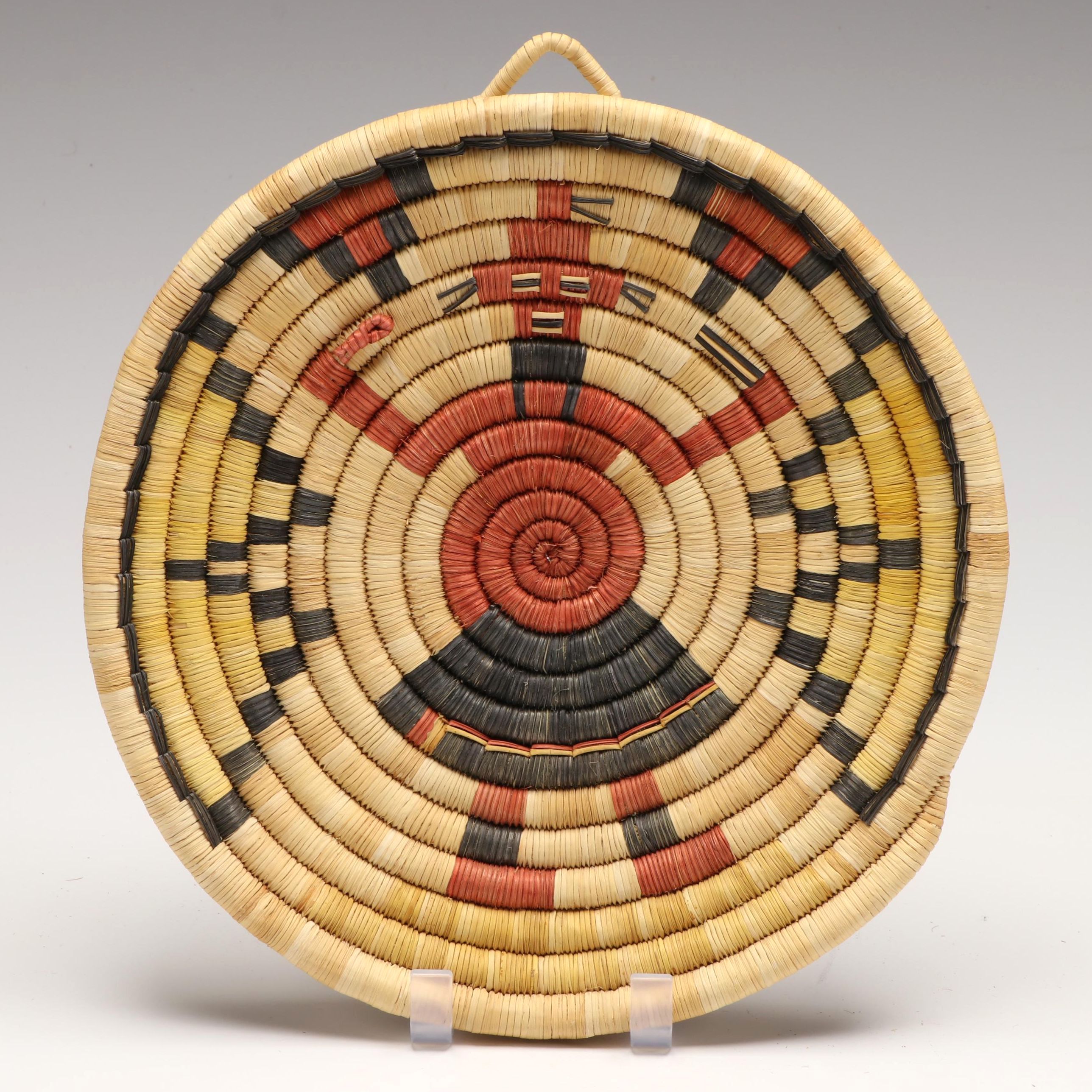 Hopi "Mudhead Kachina" Woven Yucca and Galleta Grass Wall Plaque