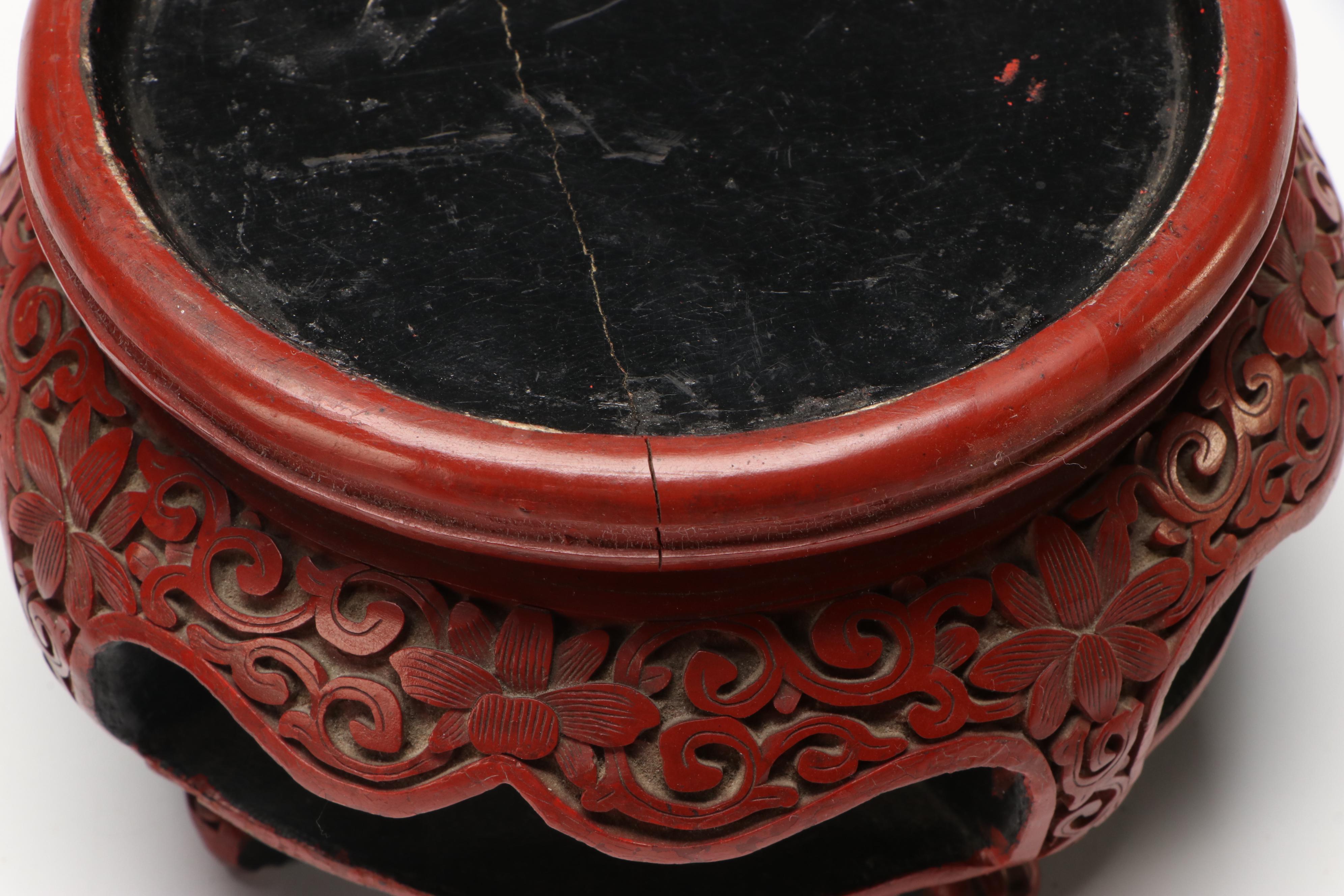 Chinese Red Lacquerware Ginger Jars