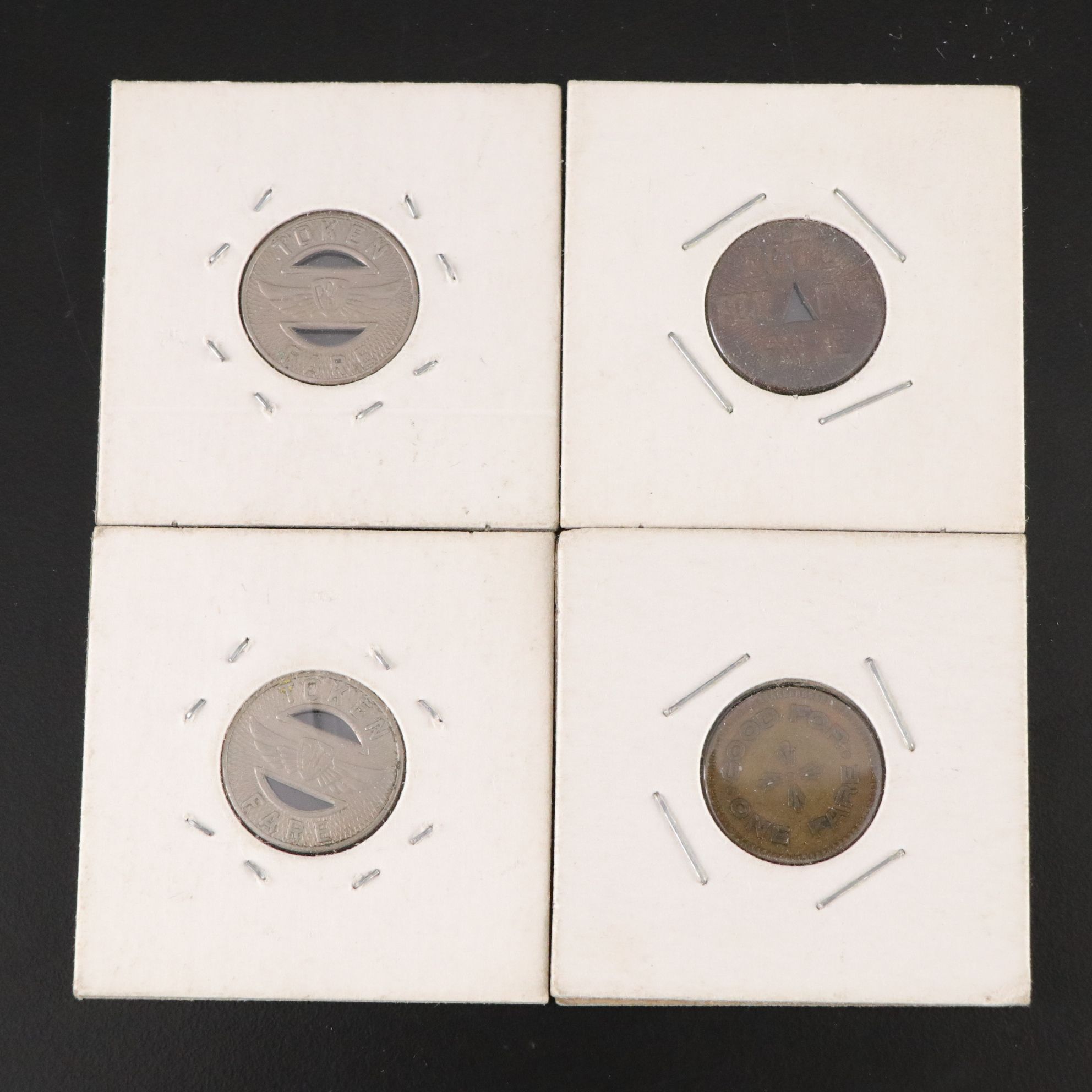 Assorted Train & Bus Fare Tokens with Chinese Coins