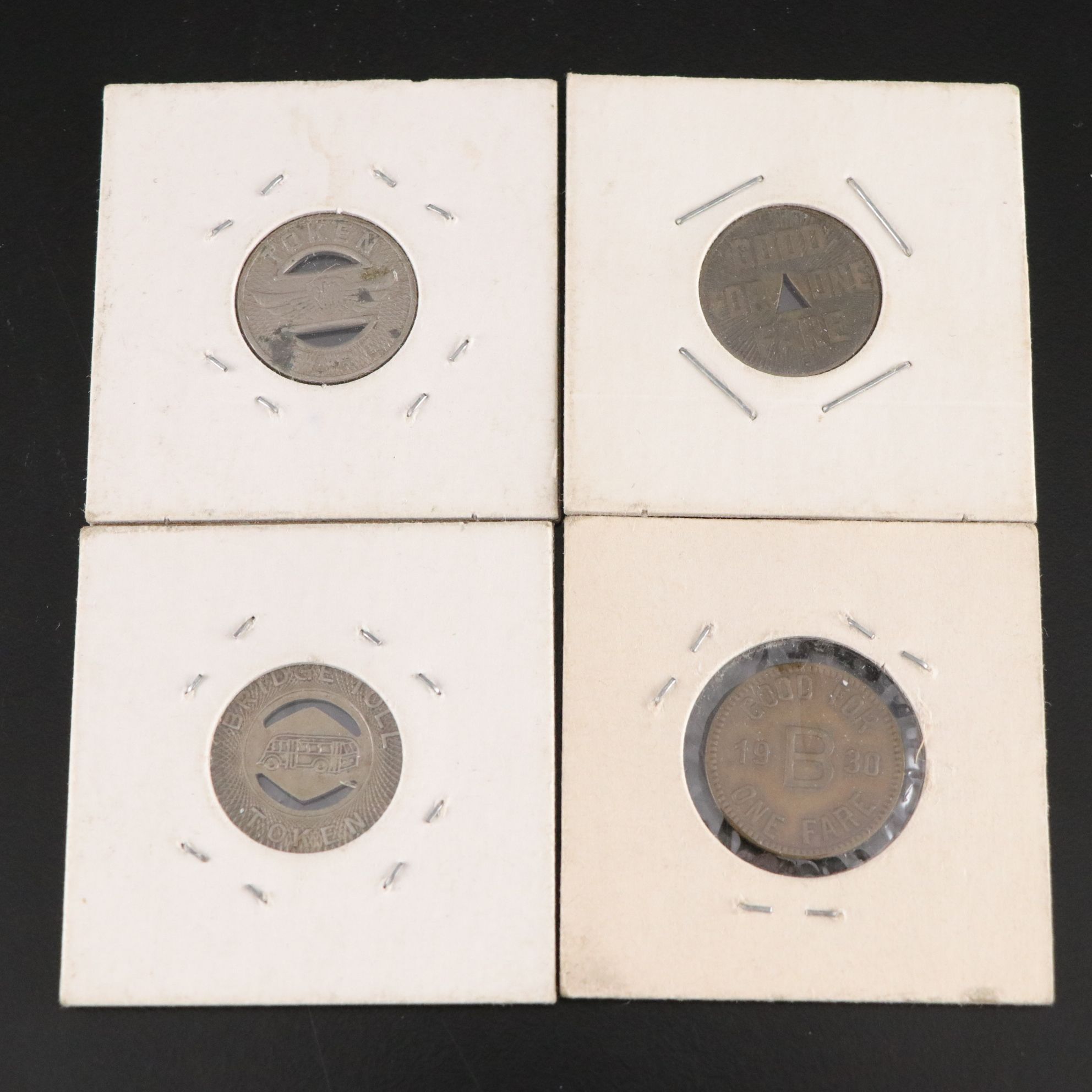 Assorted Train & Bus Fare Tokens with Chinese Coins