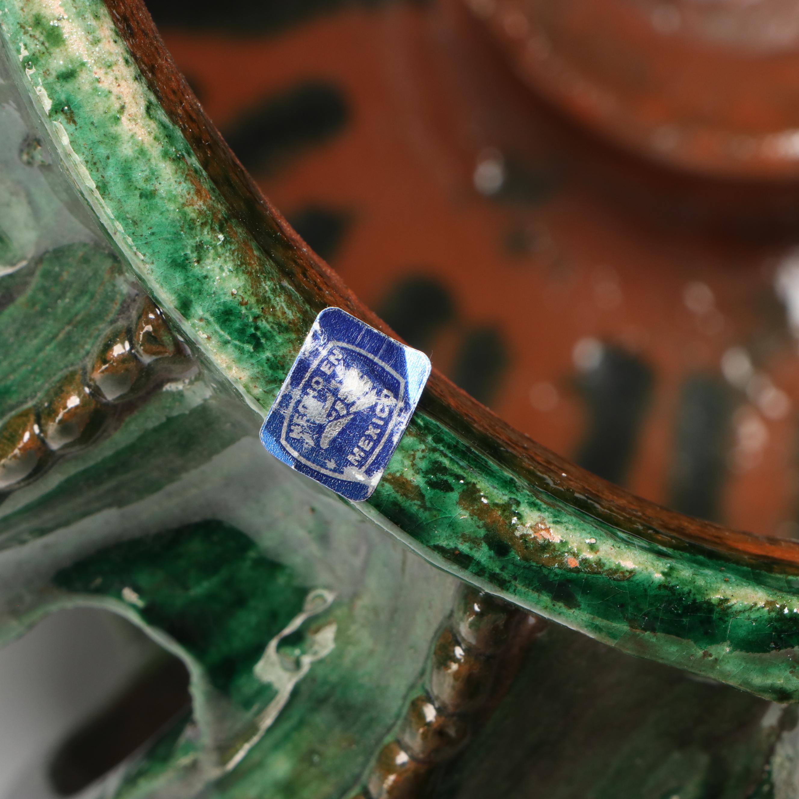 Mexican Ceramic Piñas de Barro Candle Lamps