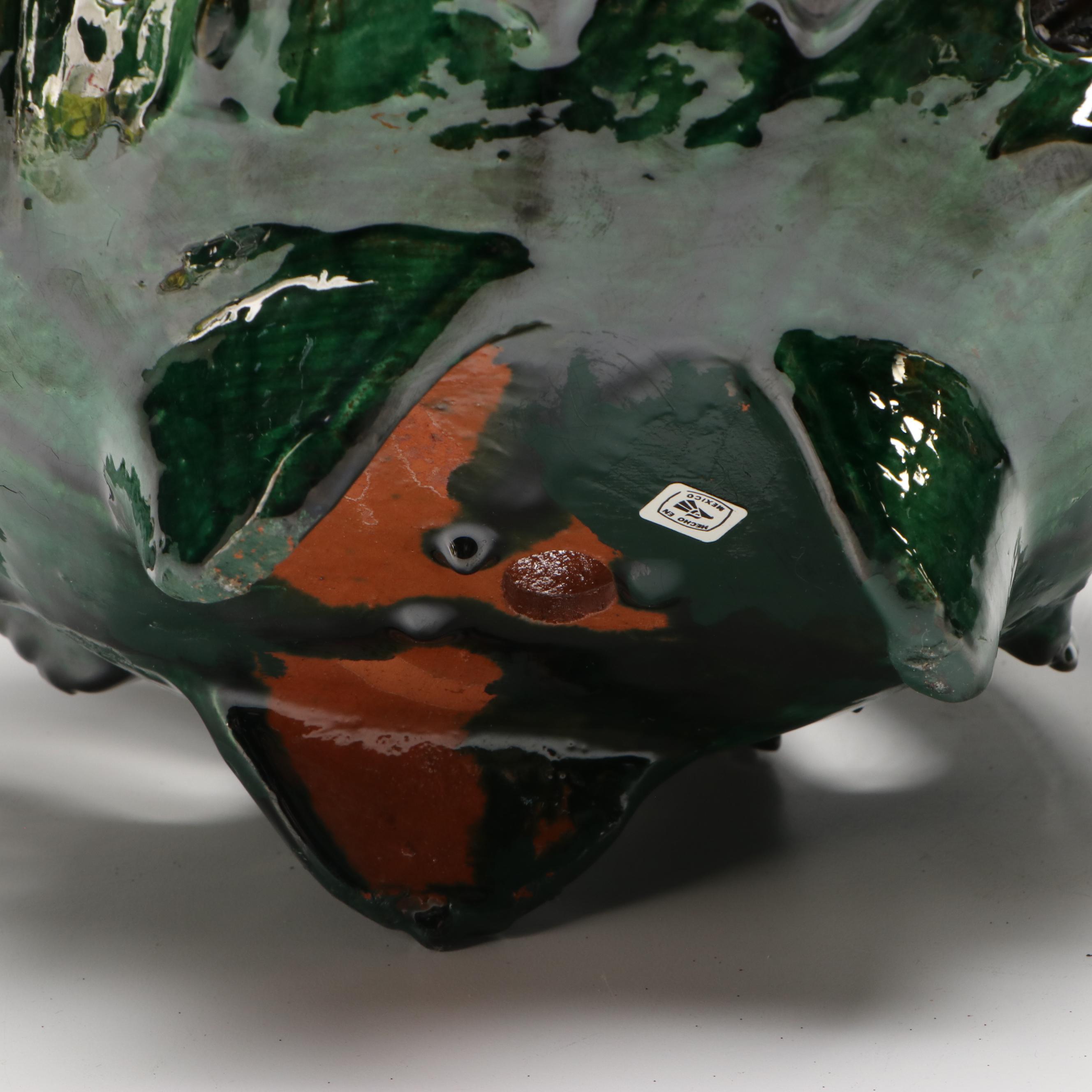 Mexican Ceramic Piñas de Barro Candle Lamps