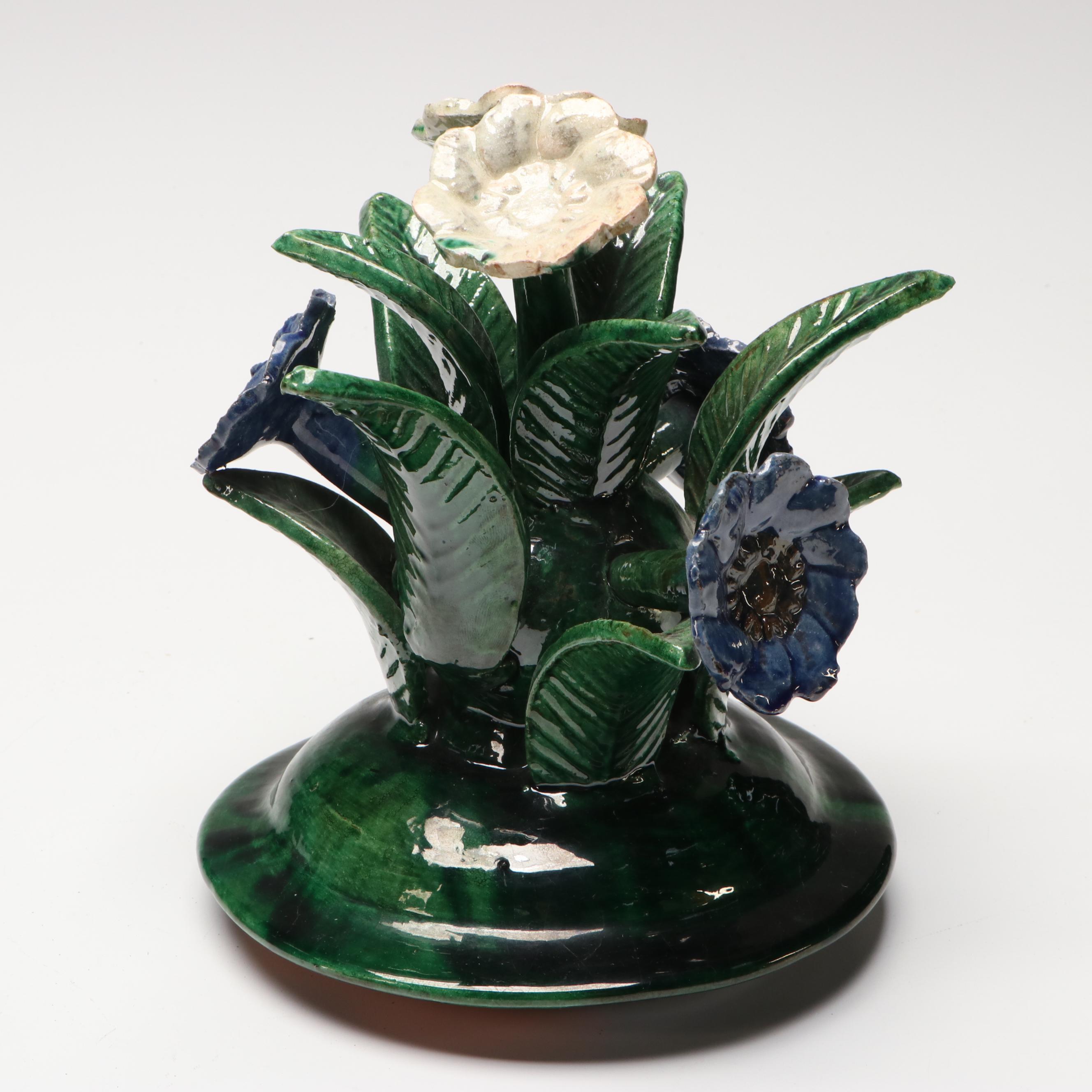 Mexican Ceramic Piñas de Barro Candle Lamps