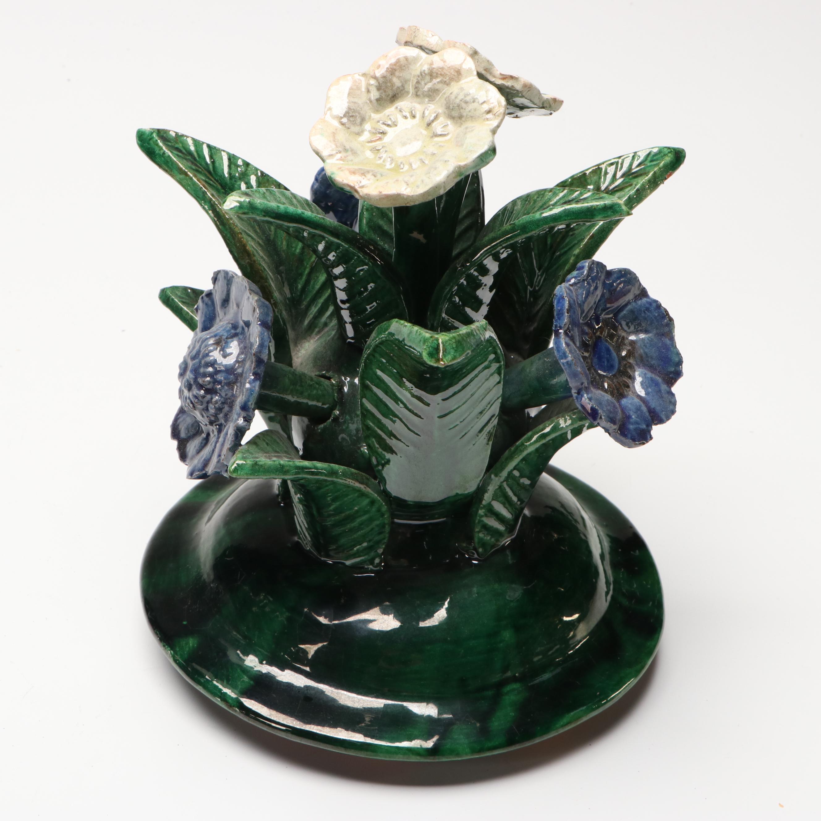 Mexican Ceramic Piñas de Barro Candle Lamps