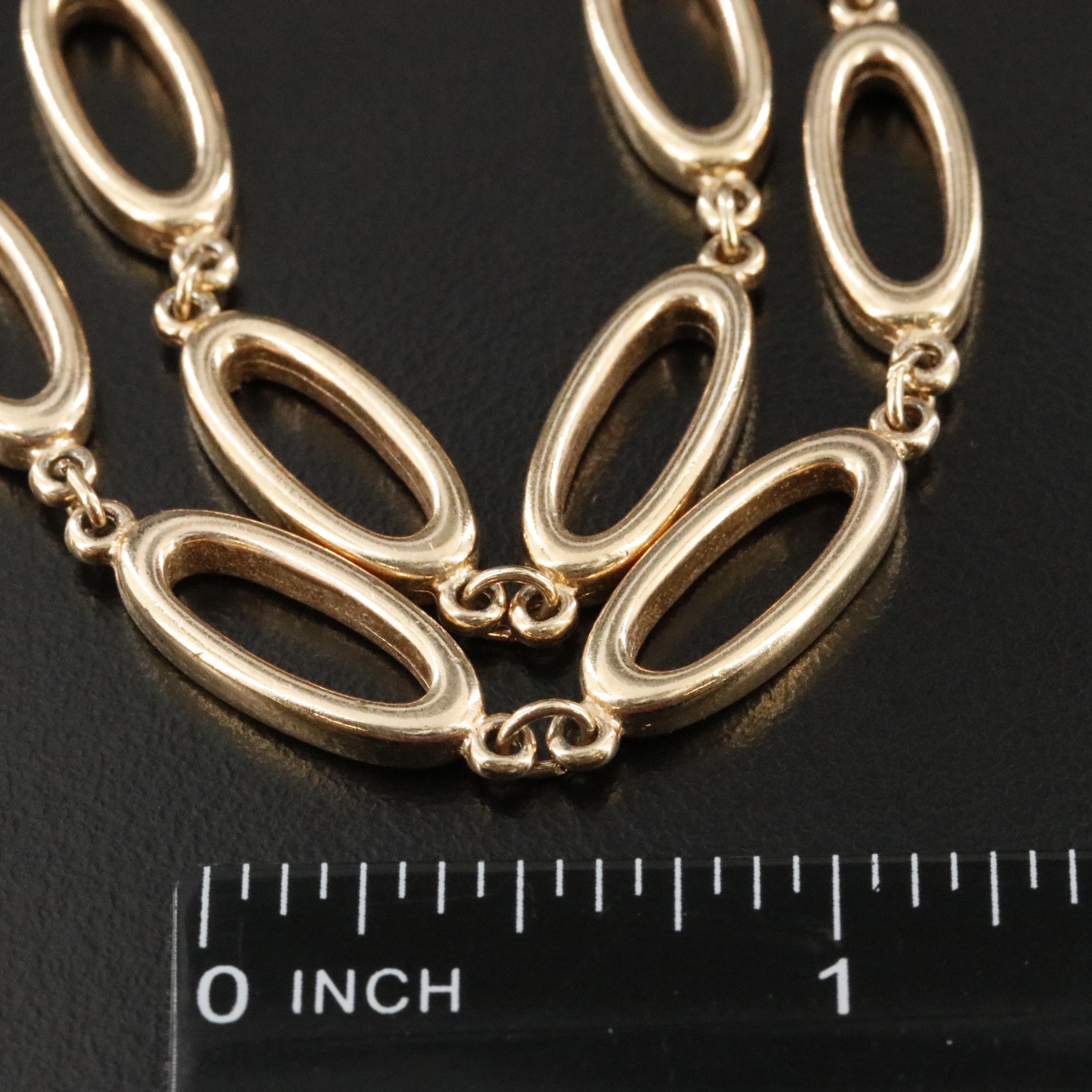 Jones New York Oval Link Necklace with Enameled Stations