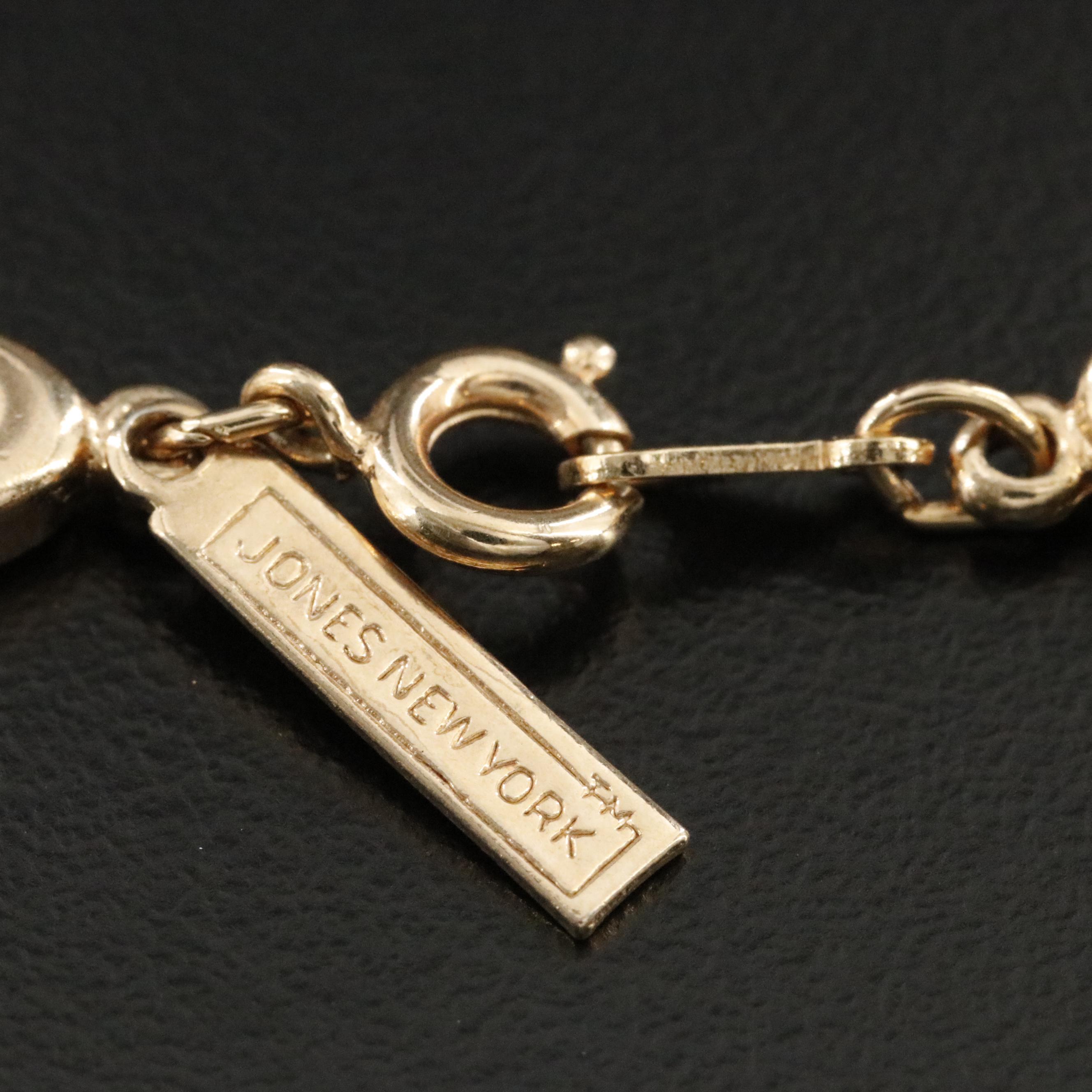 Jones New York Oval Link Necklace with Enameled Stations