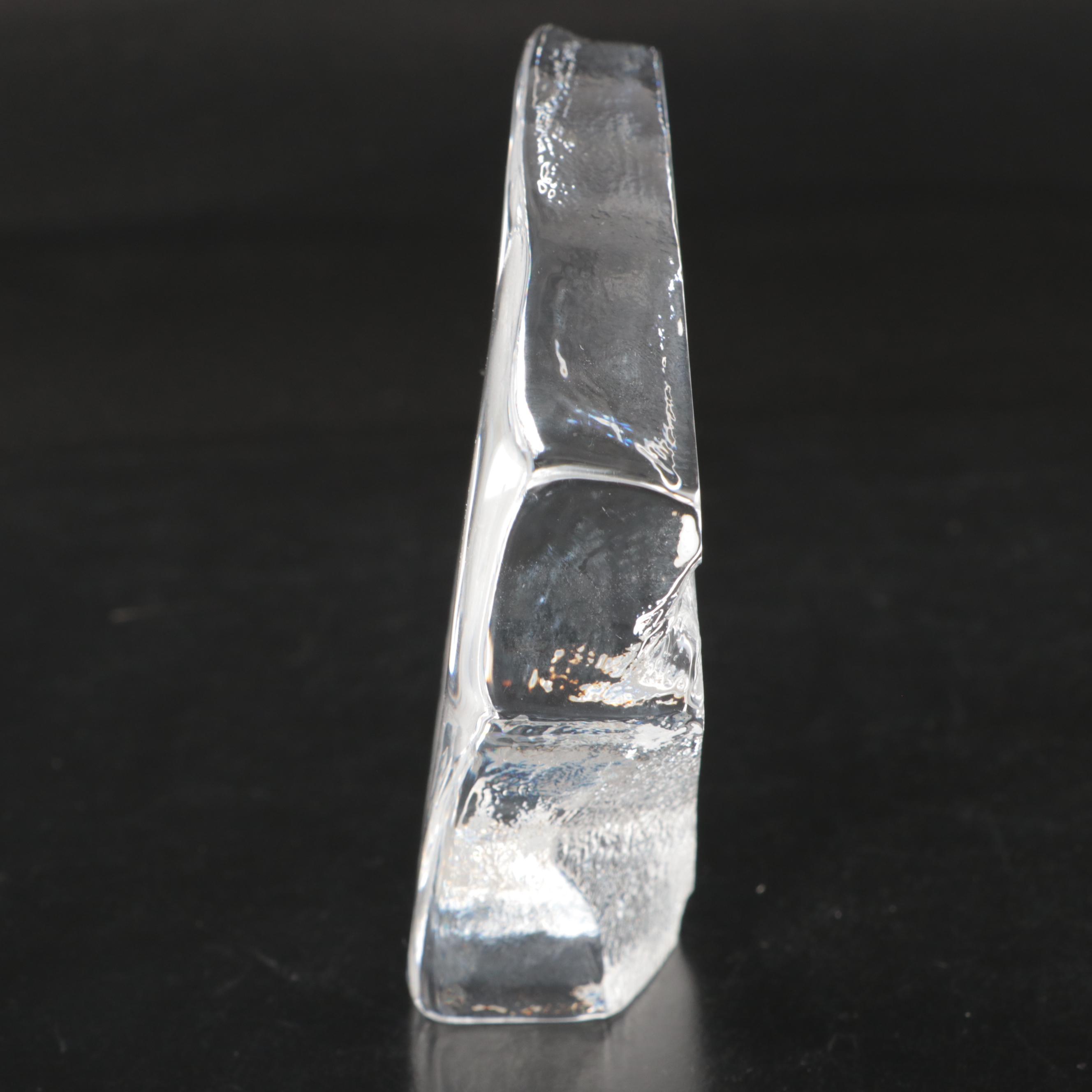 Mats Jonasson "Horse with Jockey" Crystal Figurine, 1997