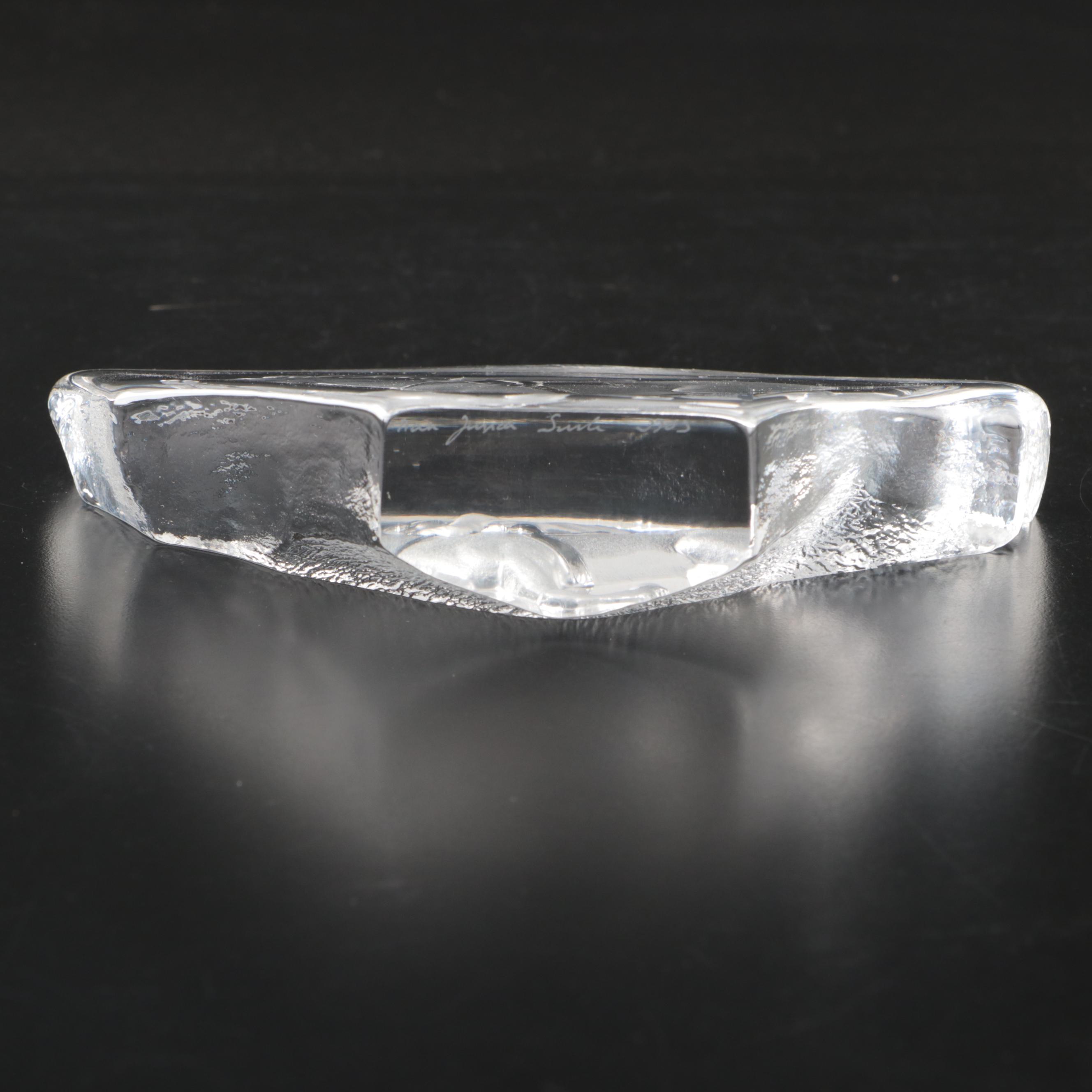 Mats Jonasson "Horse with Jockey" Crystal Figurine, 1997