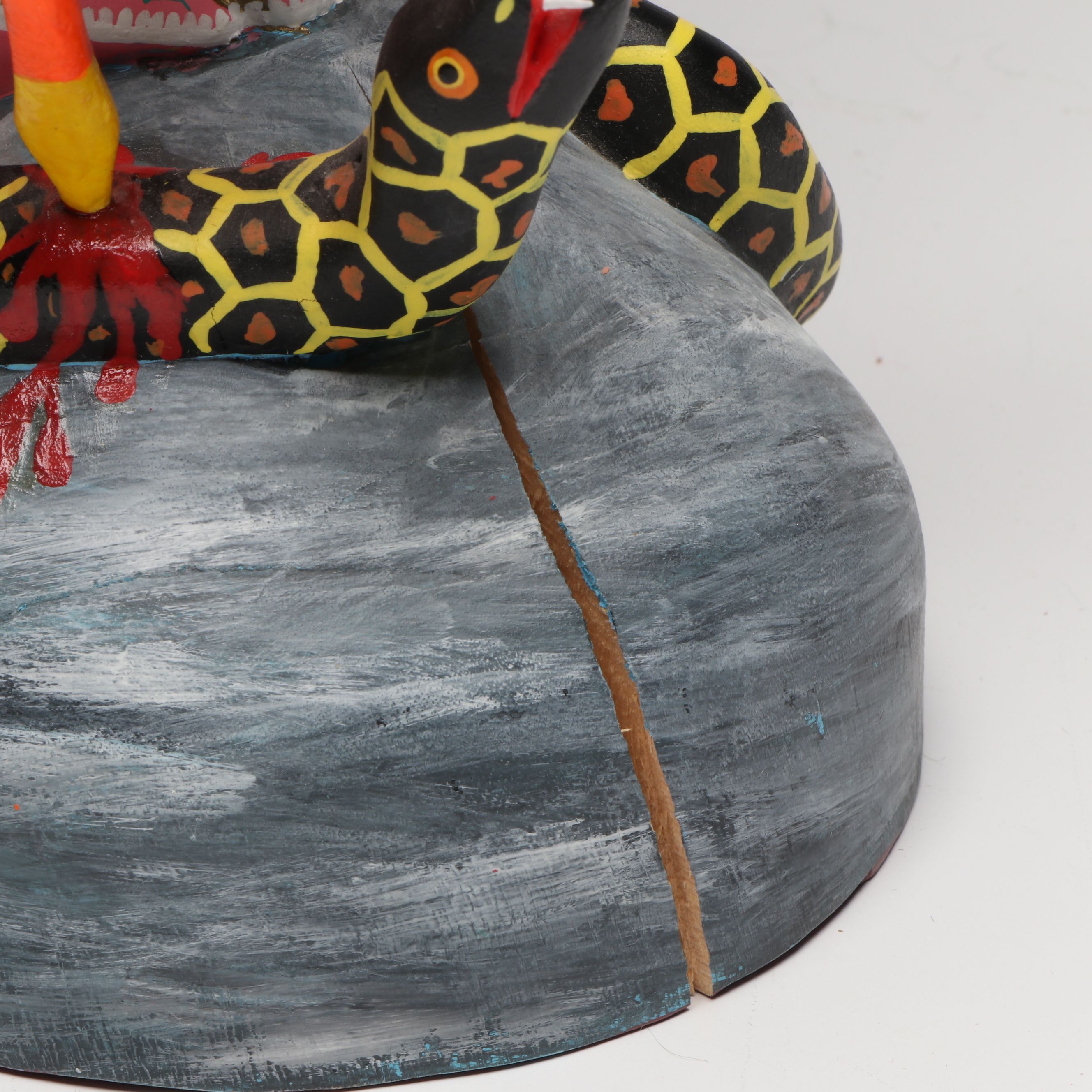 Mexican Folk Art Handcrafted Angel and Serpent Figurine