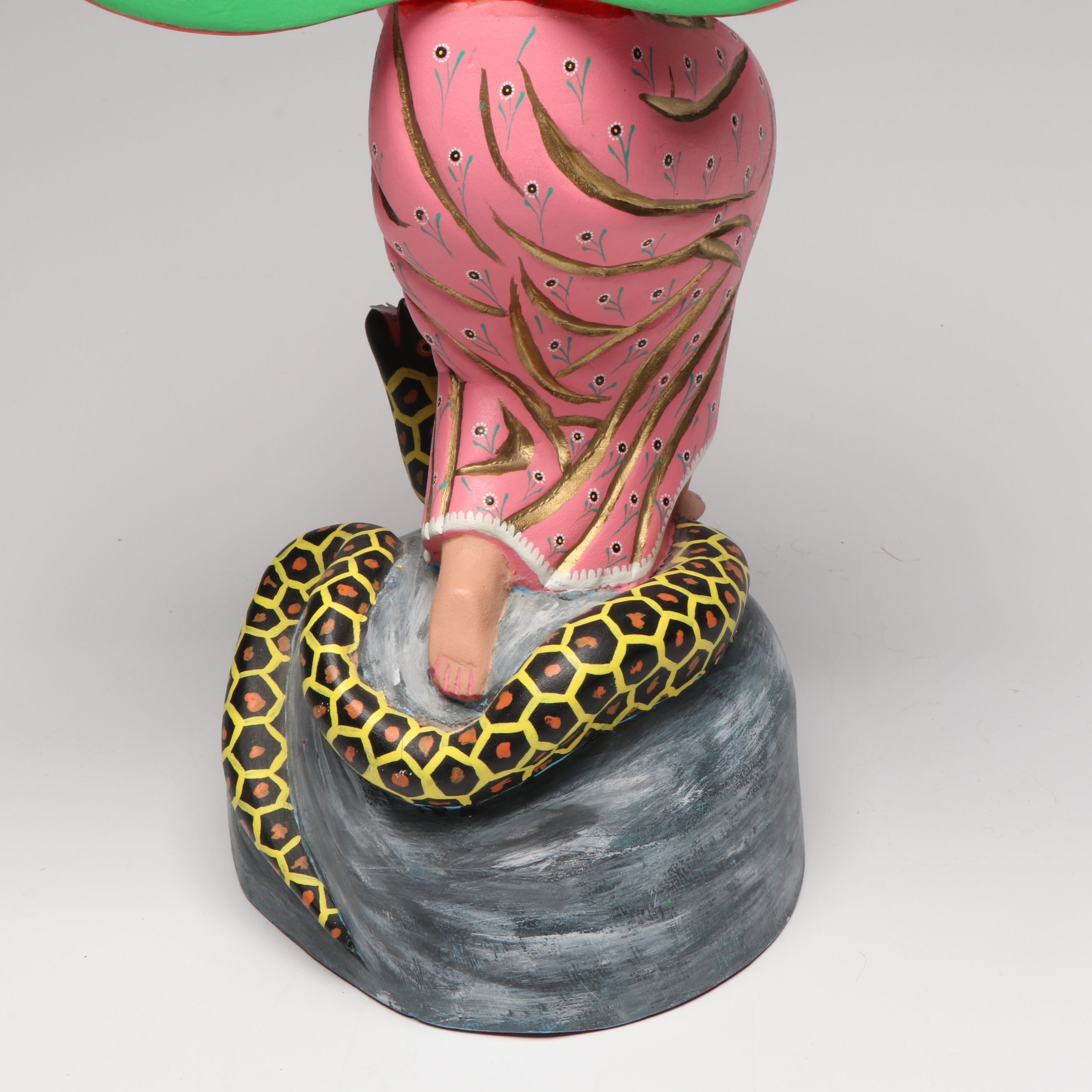 Mexican Folk Art Handcrafted Angel and Serpent Figurine