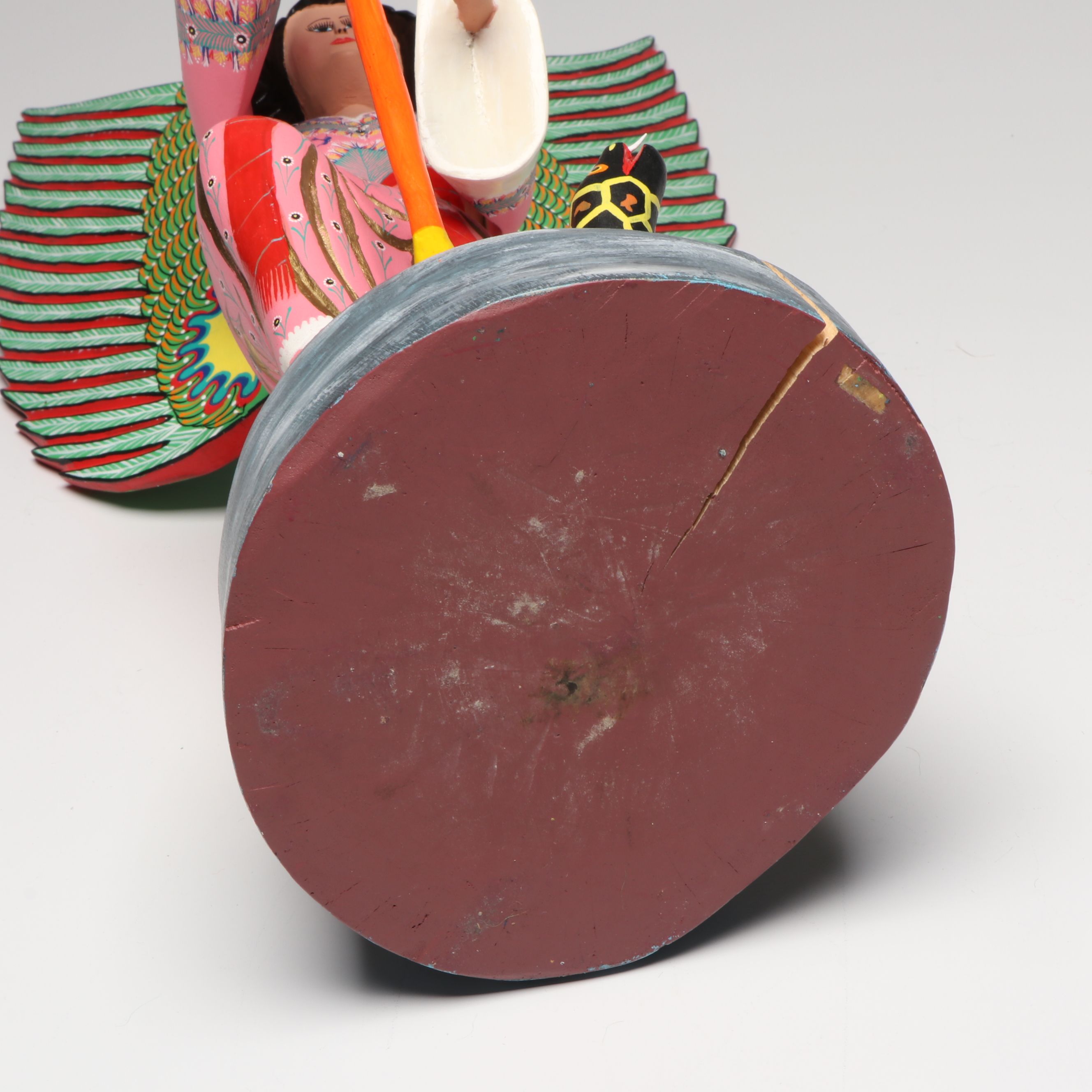 Mexican Folk Art Handcrafted Angel and Serpent Figurine