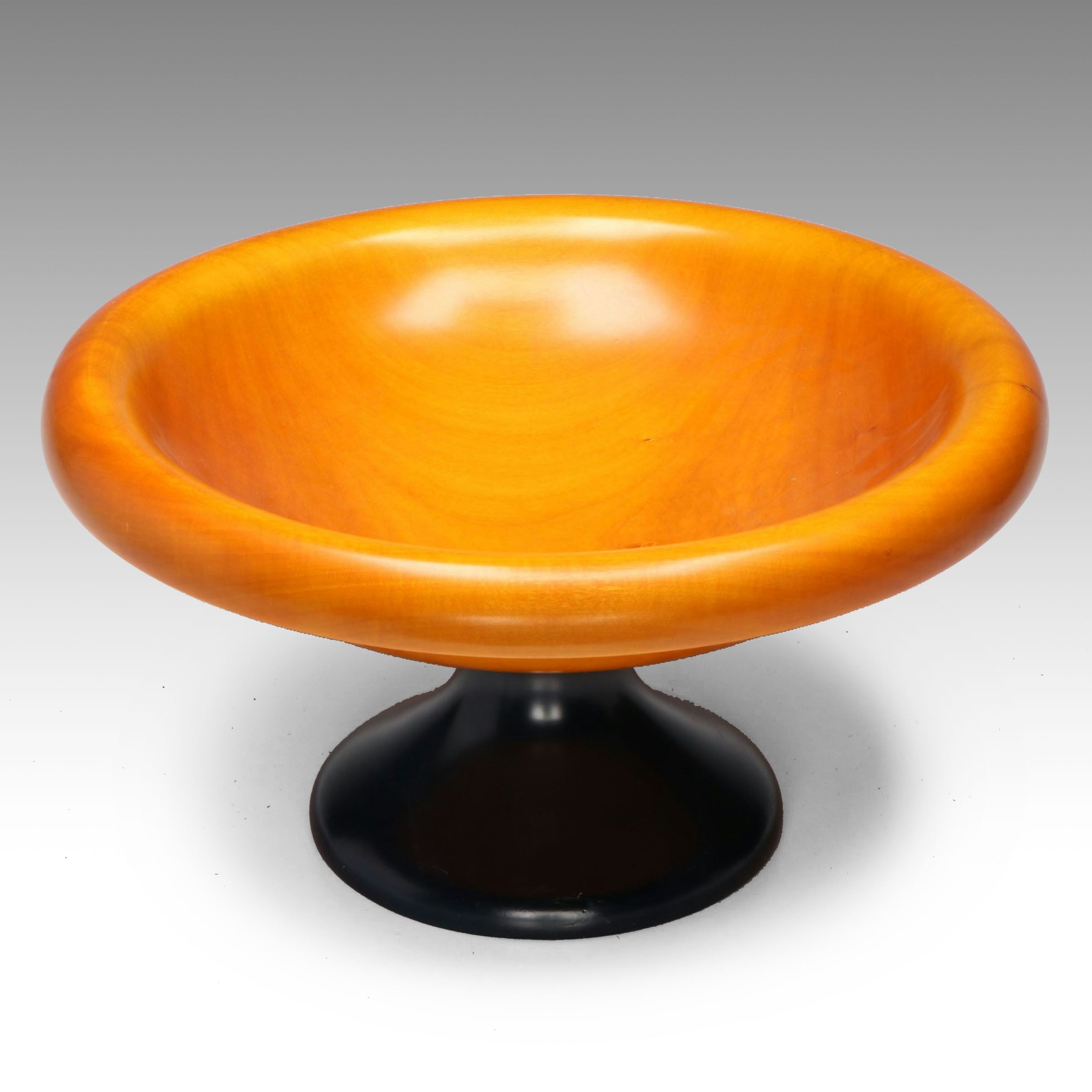 Manzoni Pietro Italian Carved Wood Footed Bowl