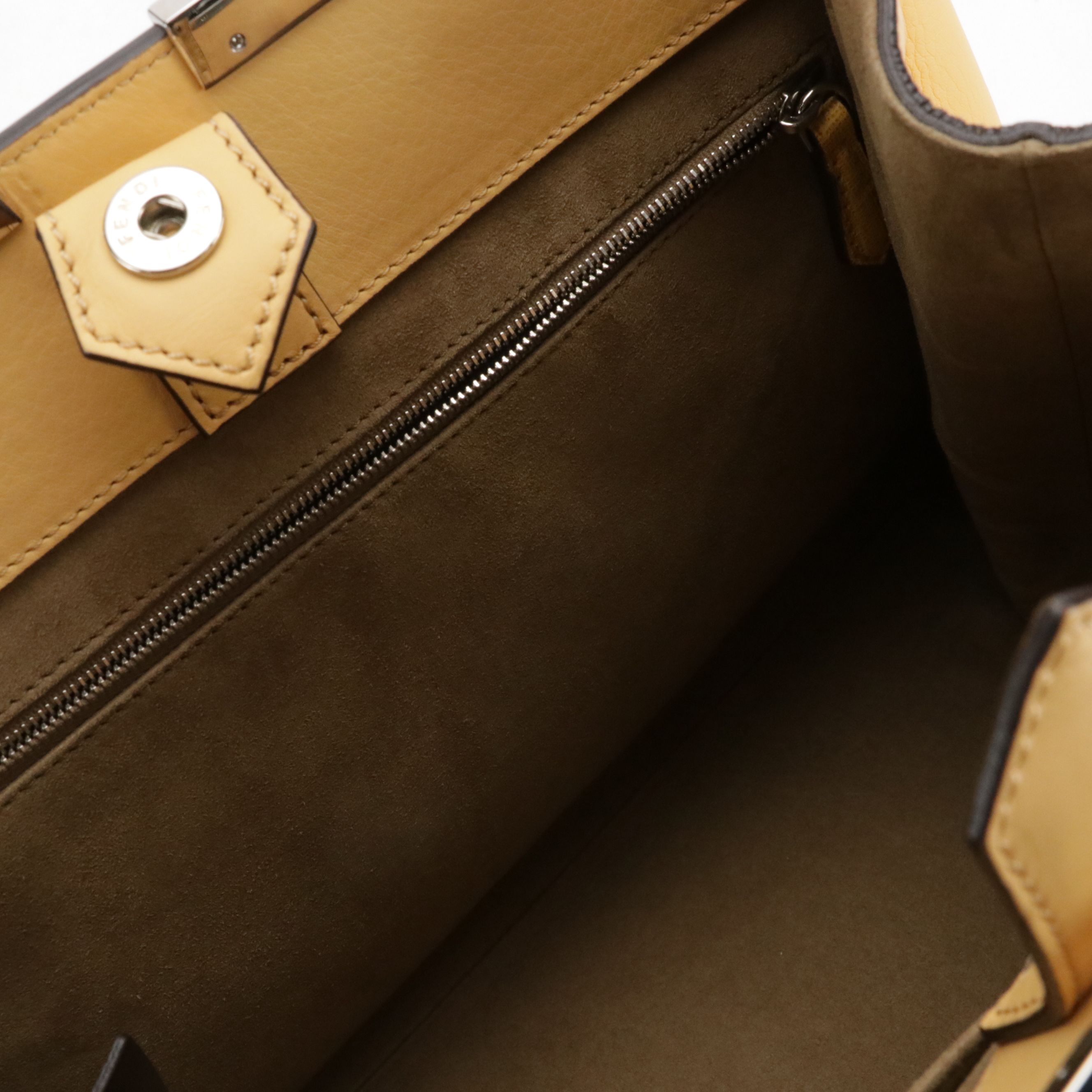 Fendi 2Jours Handbag in Yellow Textured and Smooth Leather