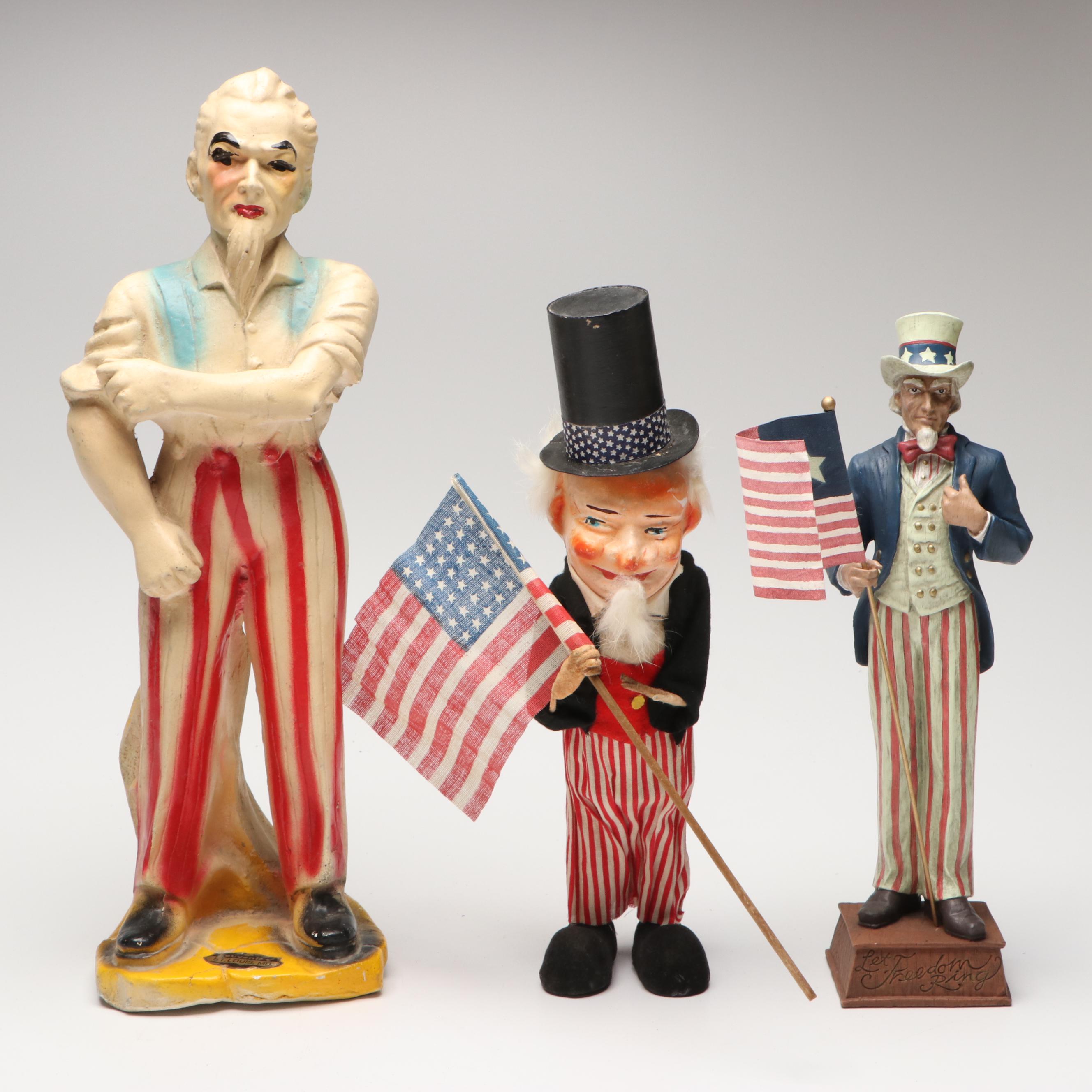 Unger Papier-Mâché with Other Fourth of July Uncle Sam Figurines