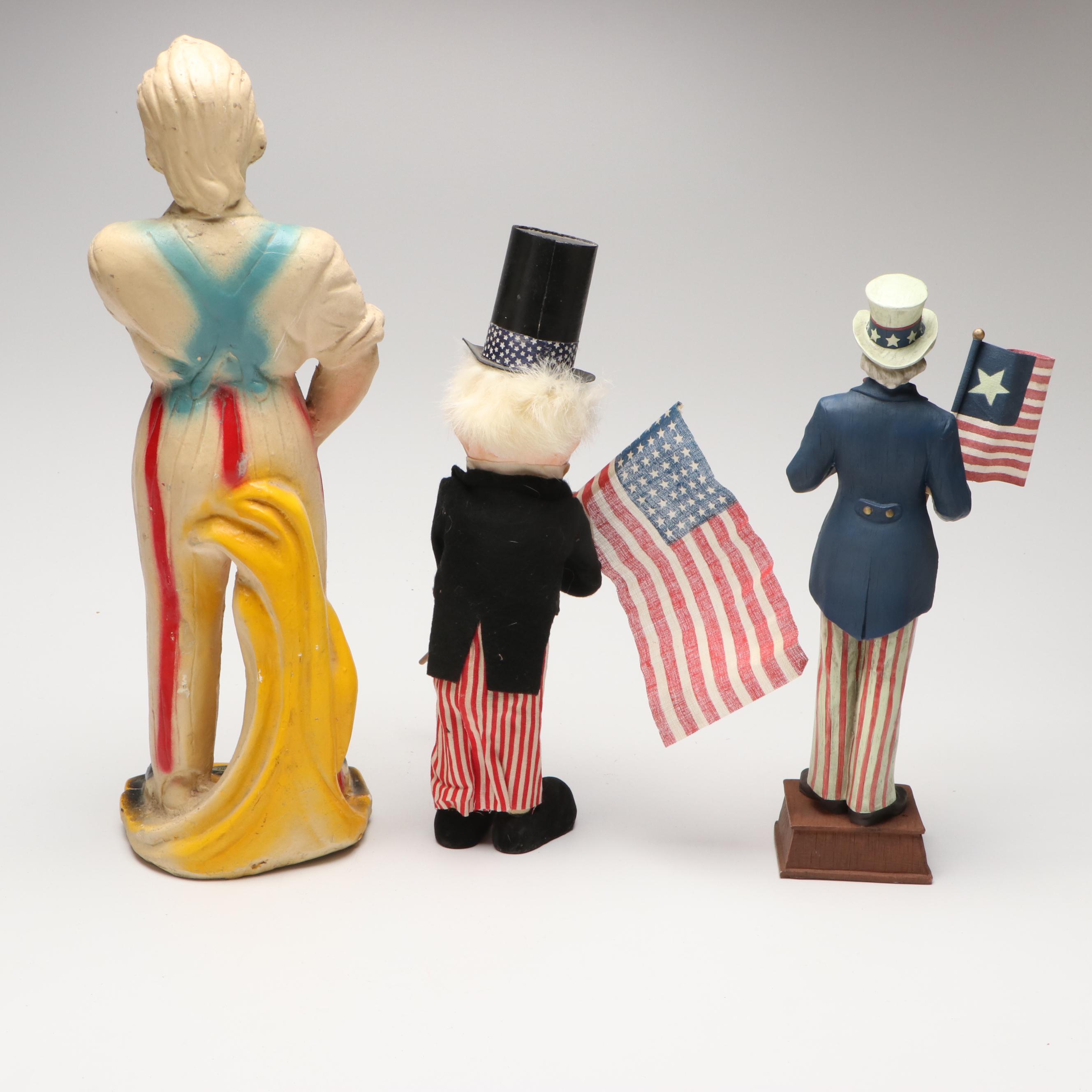 Unger Papier-Mâché with Other Fourth of July Uncle Sam Figurines