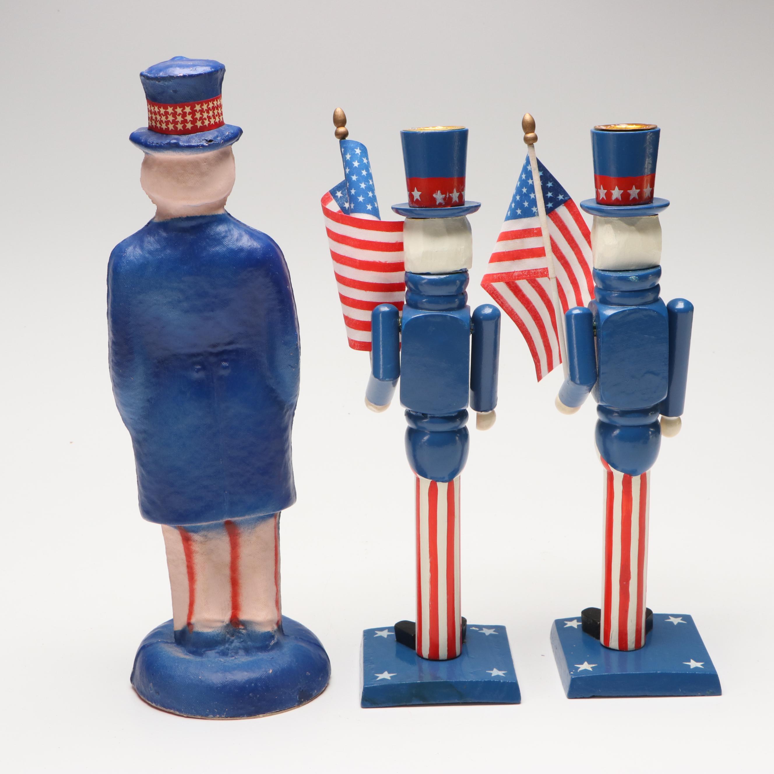 Unger Papier-Mâché with Other Fourth of July Uncle Sam Figurines