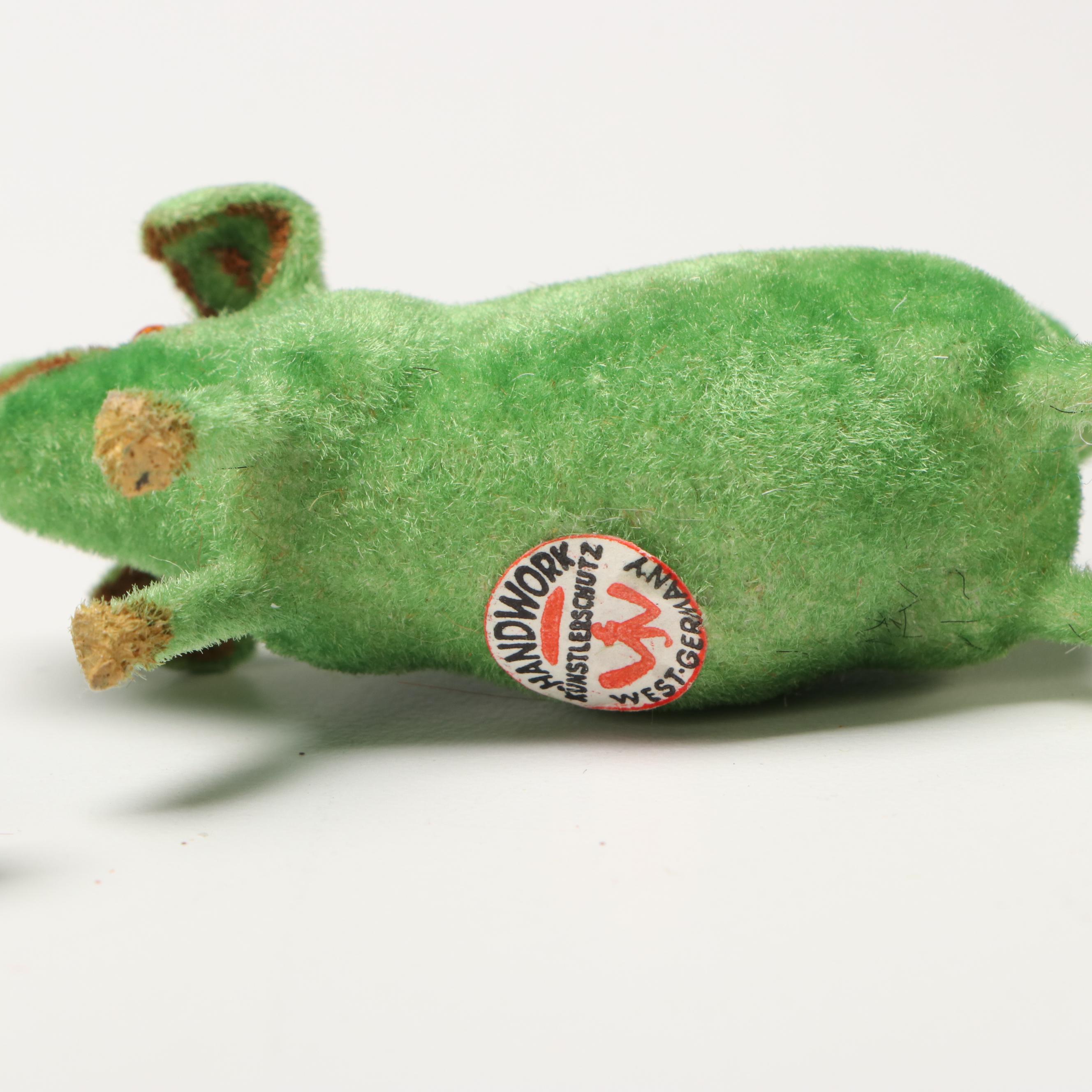 German Green Papier-Mâché Candy Containers and Figurines, Mid-20th Century