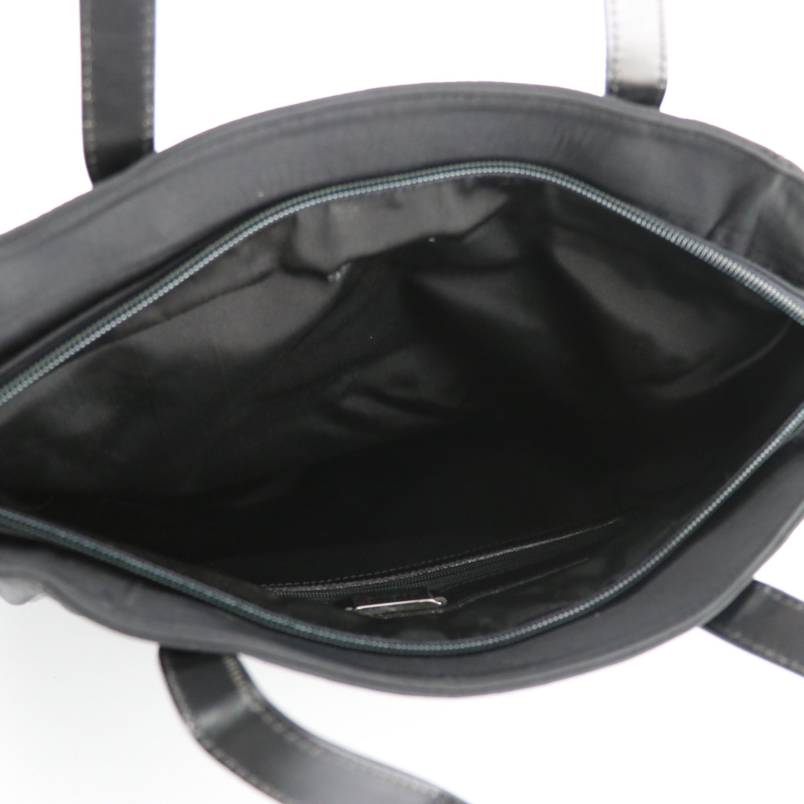 Loewe Front Pocket Zip Tote in Black Nylon Canvas and Leather Trim