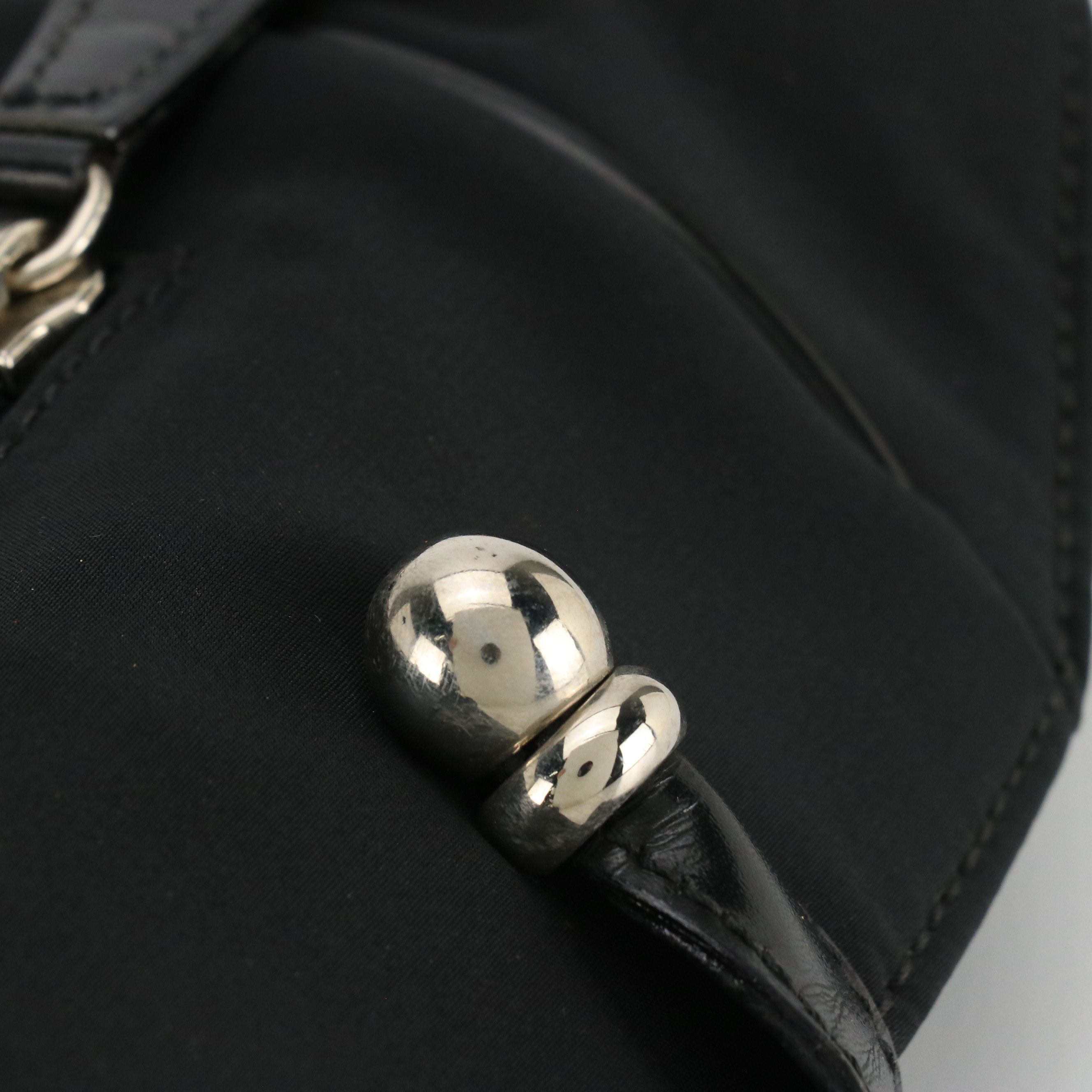 Loewe Front Pocket Zip Tote in Black Nylon Canvas and Leather Trim