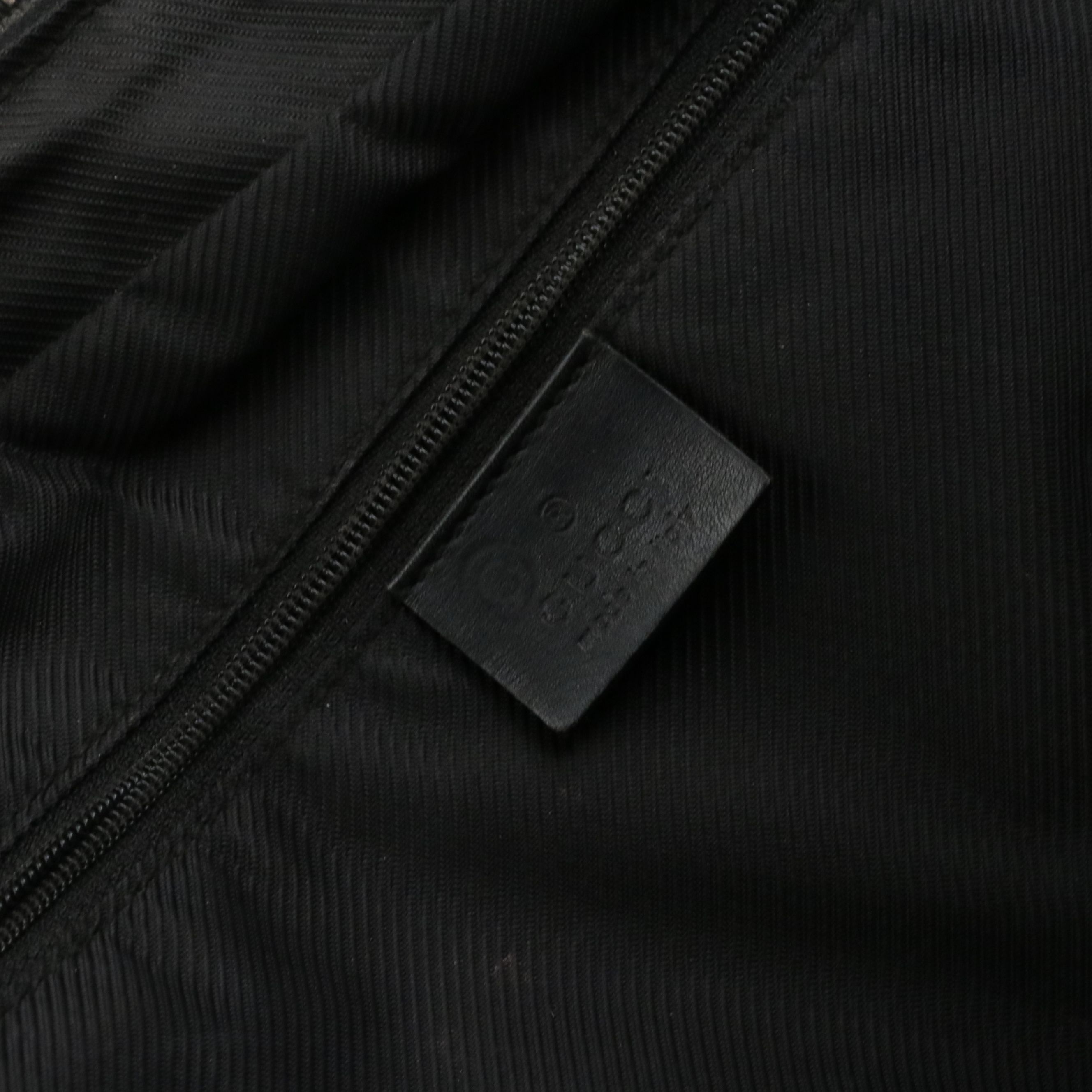 Gucci Double Zip Pocket Boston Shoulder Bag in Black GG Canvas and Leather