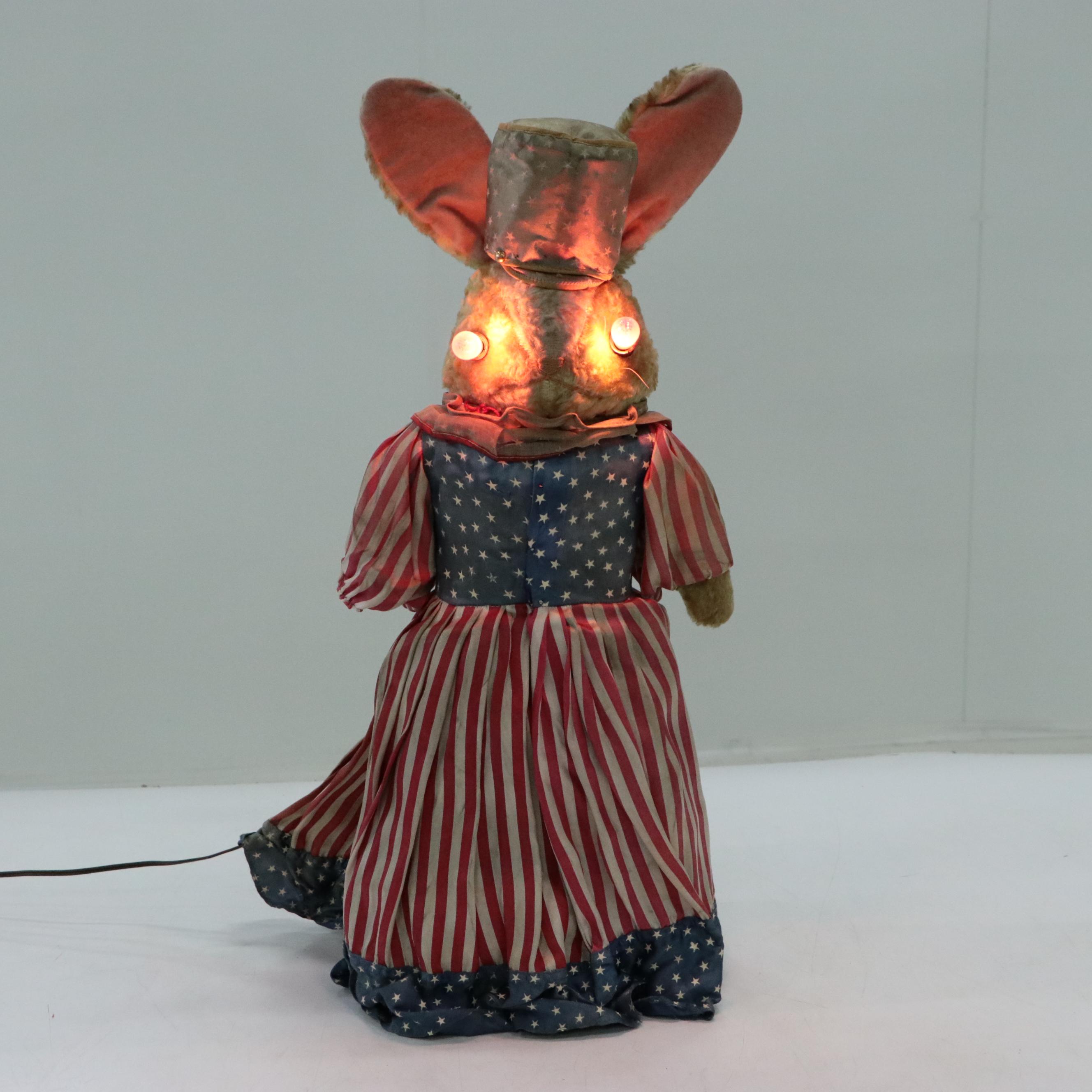 Patriotic Plush Rabbit with Illuminating Eyes