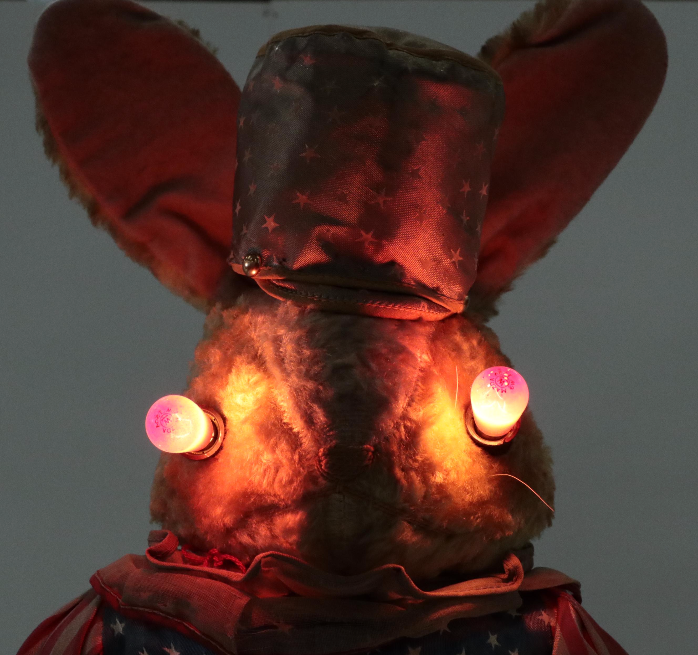 Patriotic Plush Rabbit with Illuminating Eyes