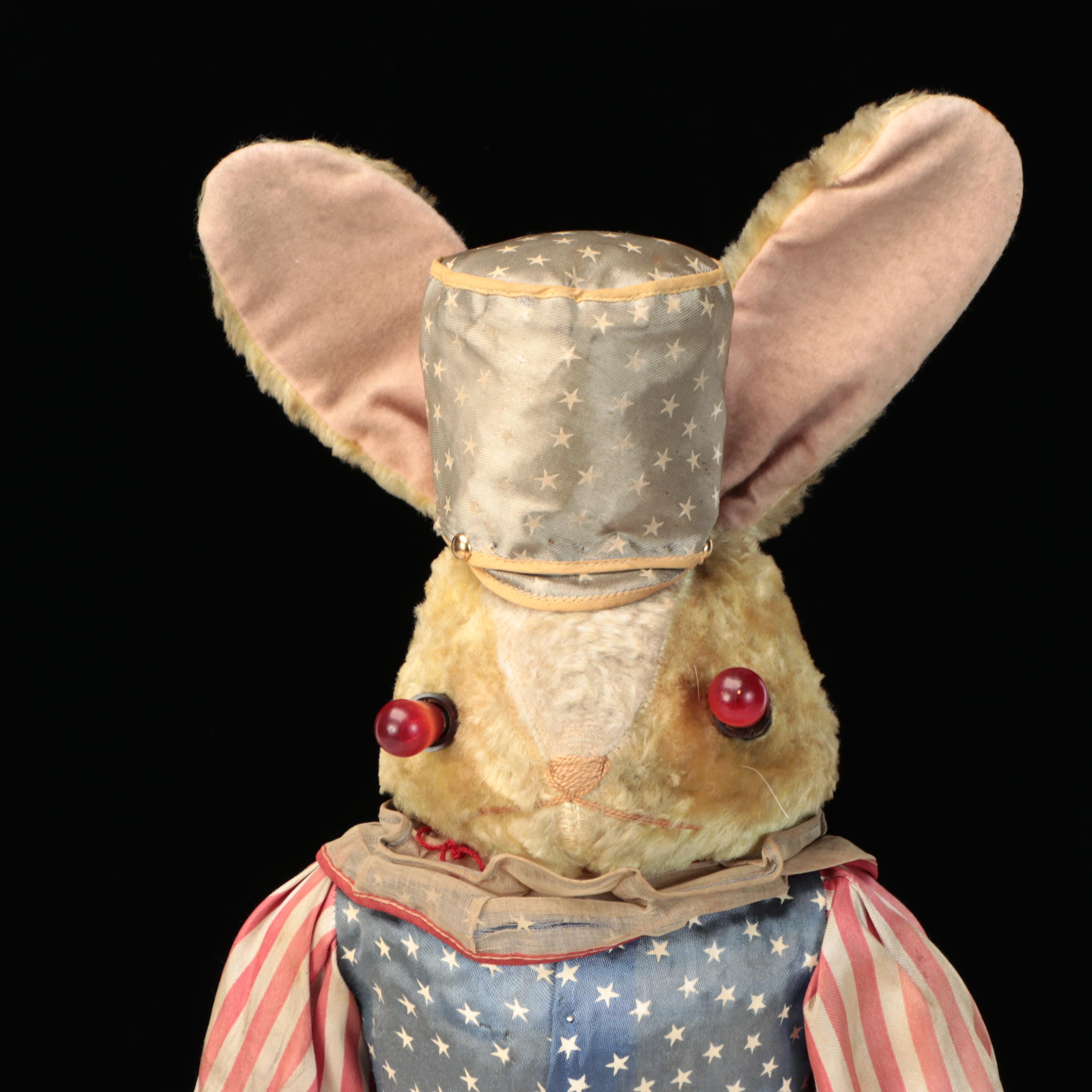 Patriotic Plush Rabbit with Illuminating Eyes