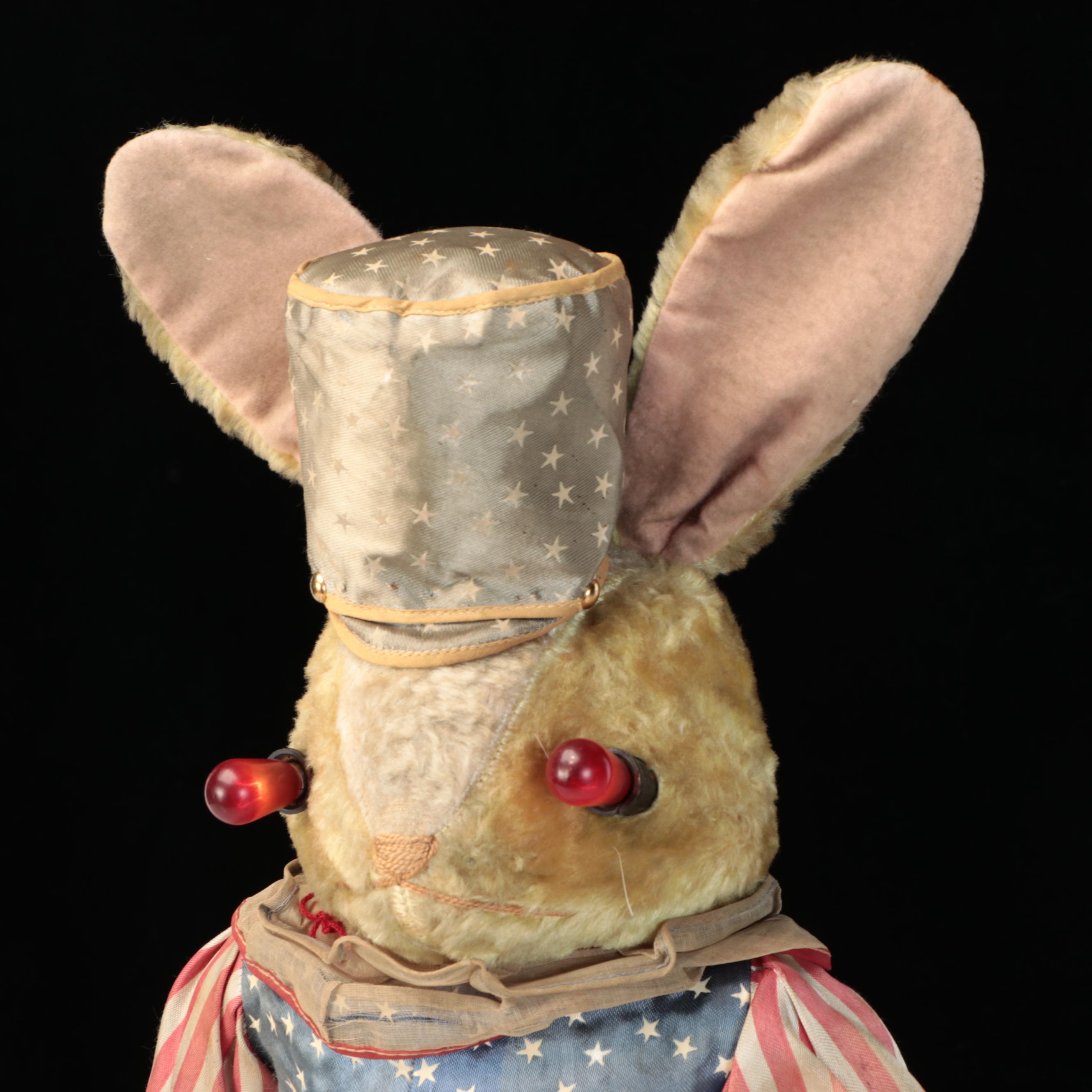 Patriotic Plush Rabbit with Illuminating Eyes