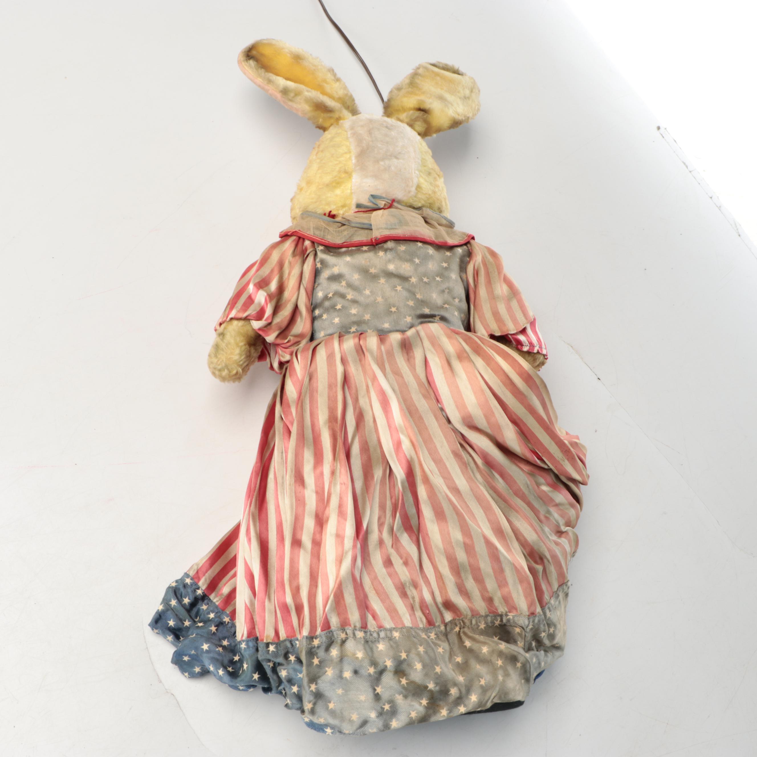 Patriotic Plush Rabbit with Illuminating Eyes