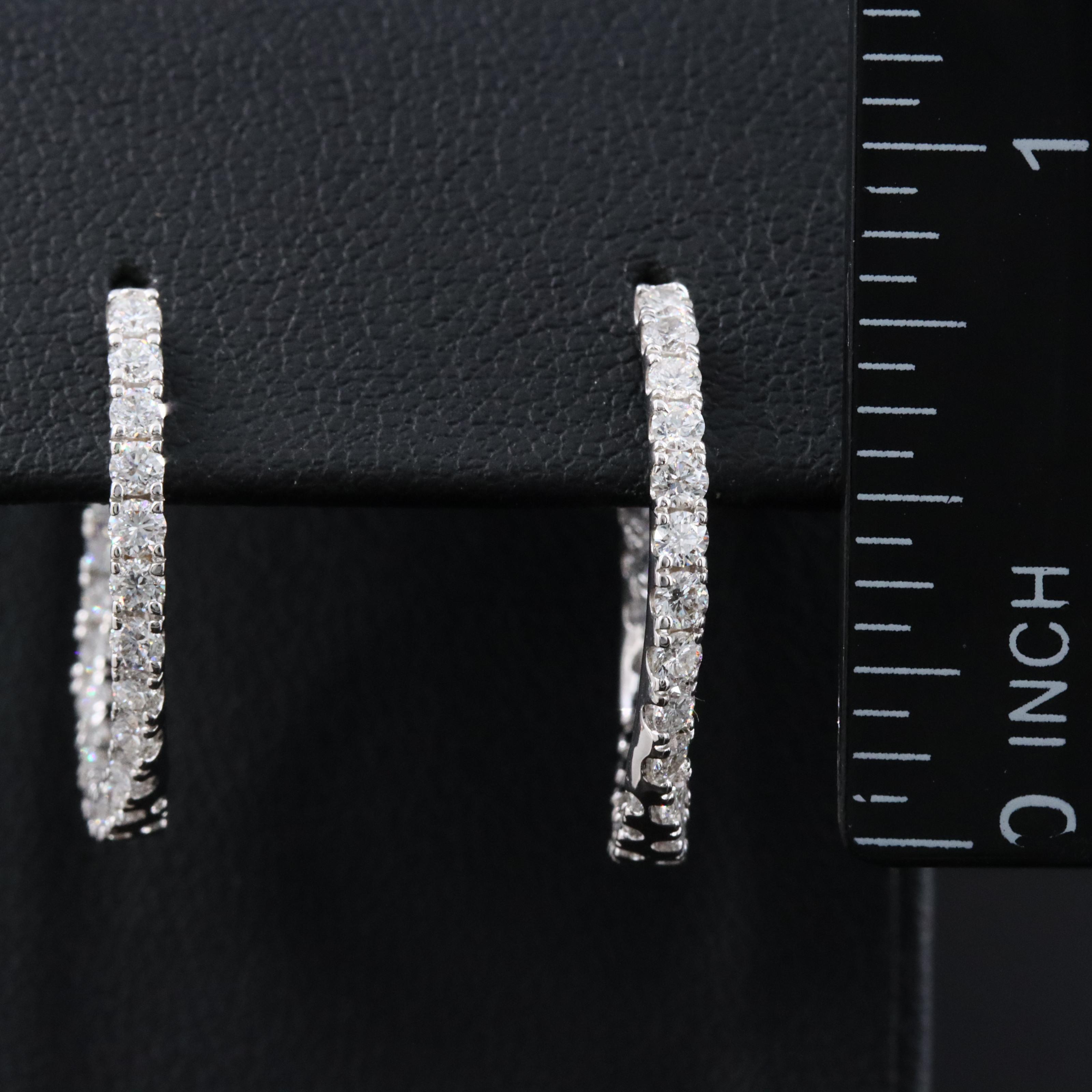 14K 1.31 CTW Lab Grown Diamond J Hoop Earrings