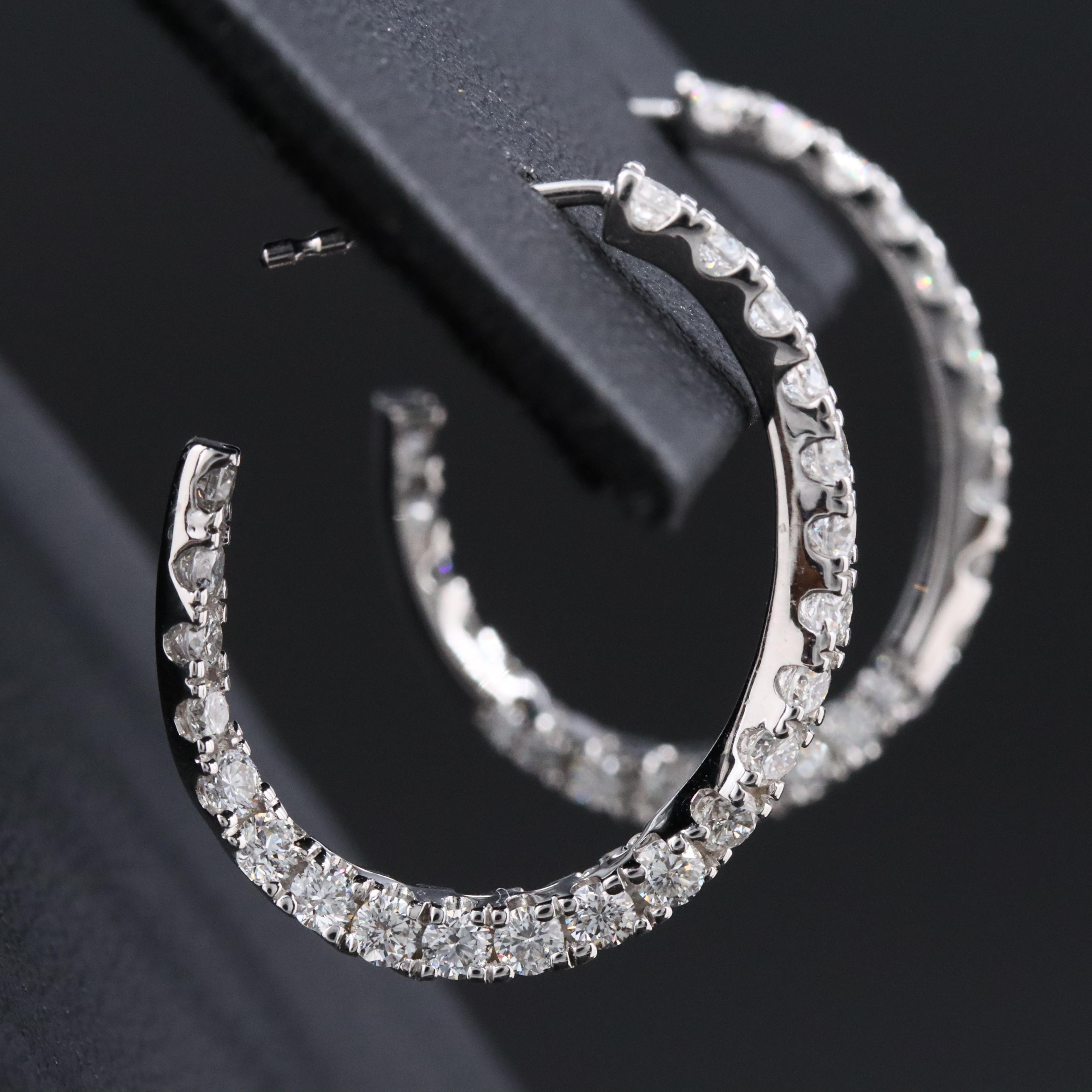 14K 1.31 CTW Lab Grown Diamond J Hoop Earrings
