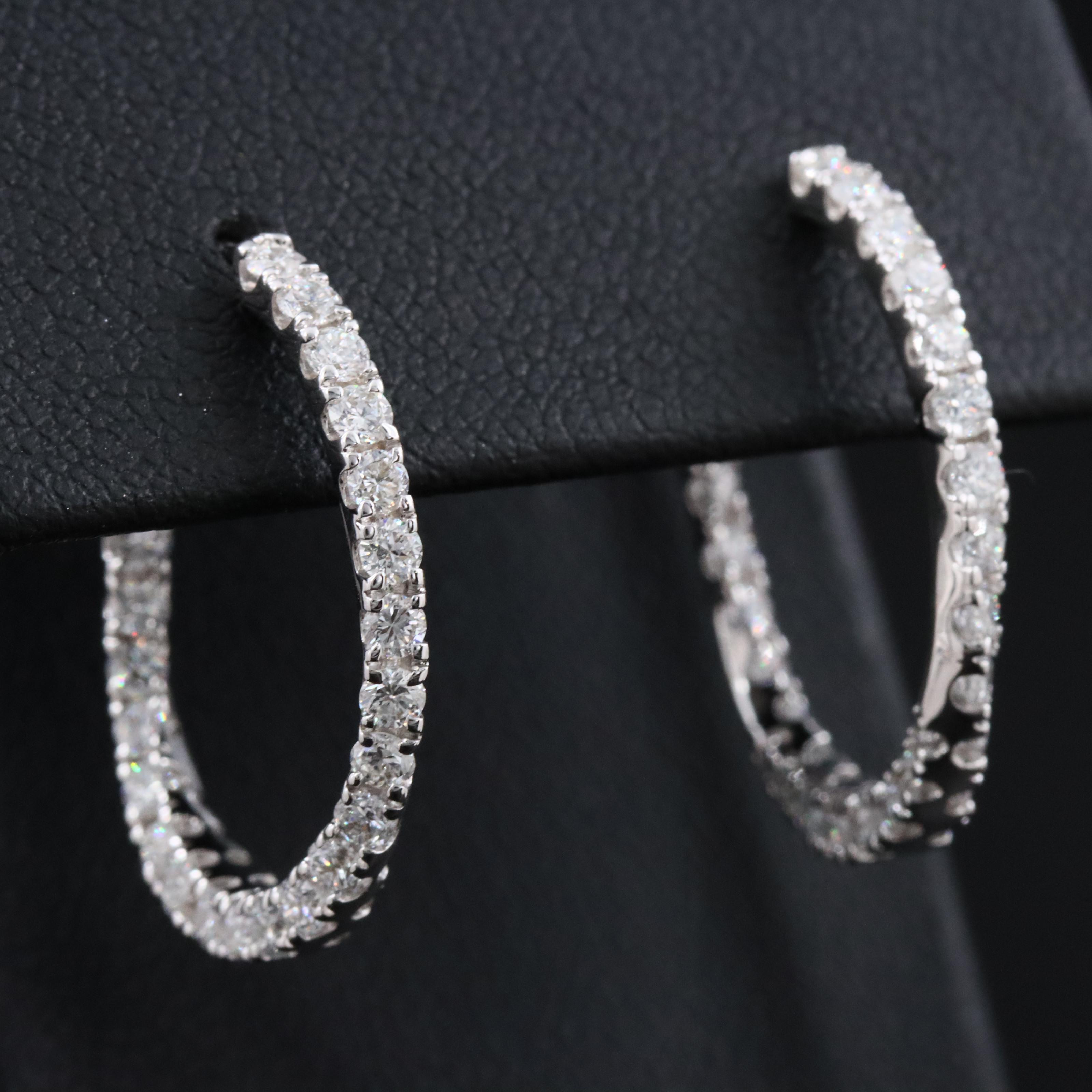 14K 1.31 CTW Lab Grown Diamond J Hoop Earrings